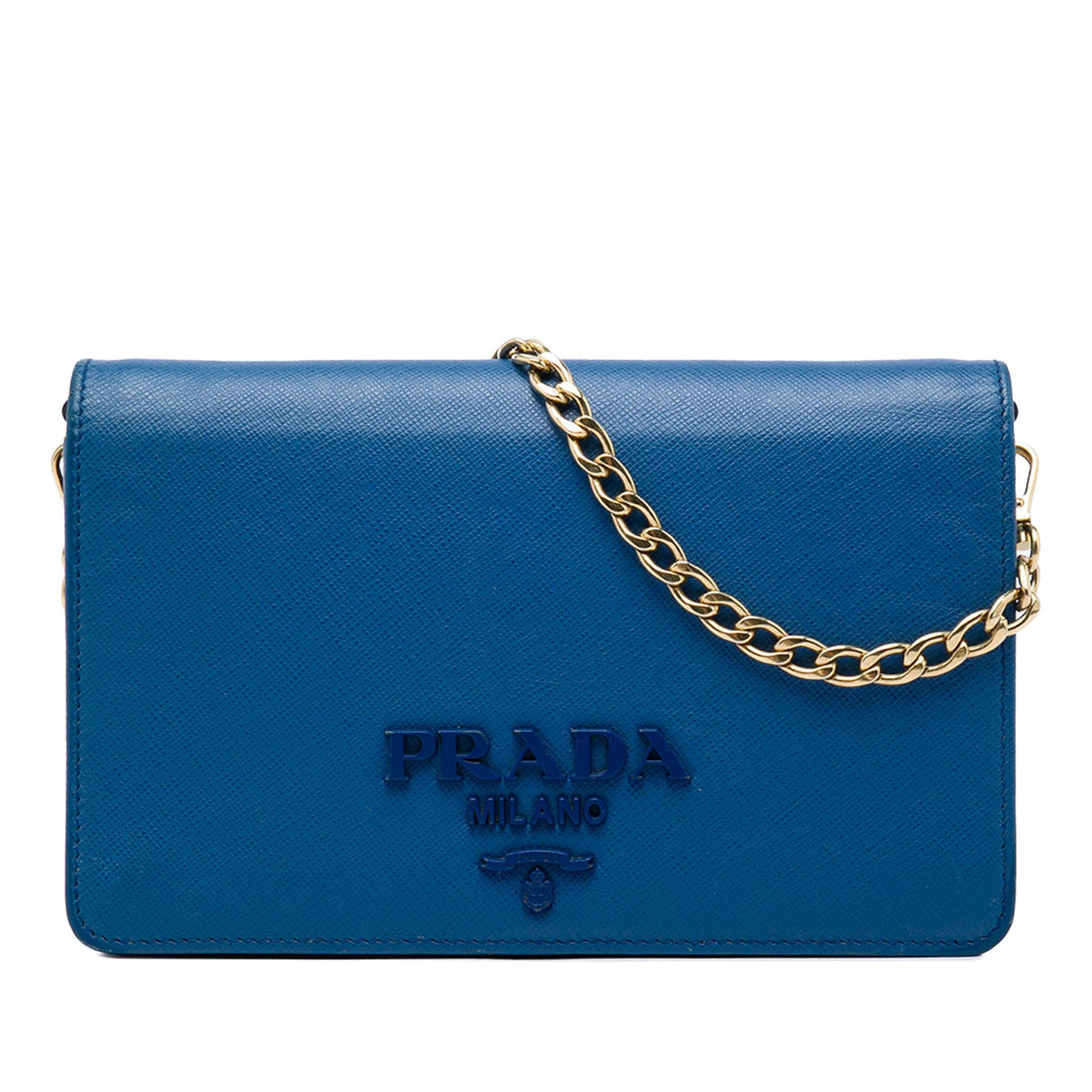 Prada Saffiano Lux Monochrome Wallet on Chain