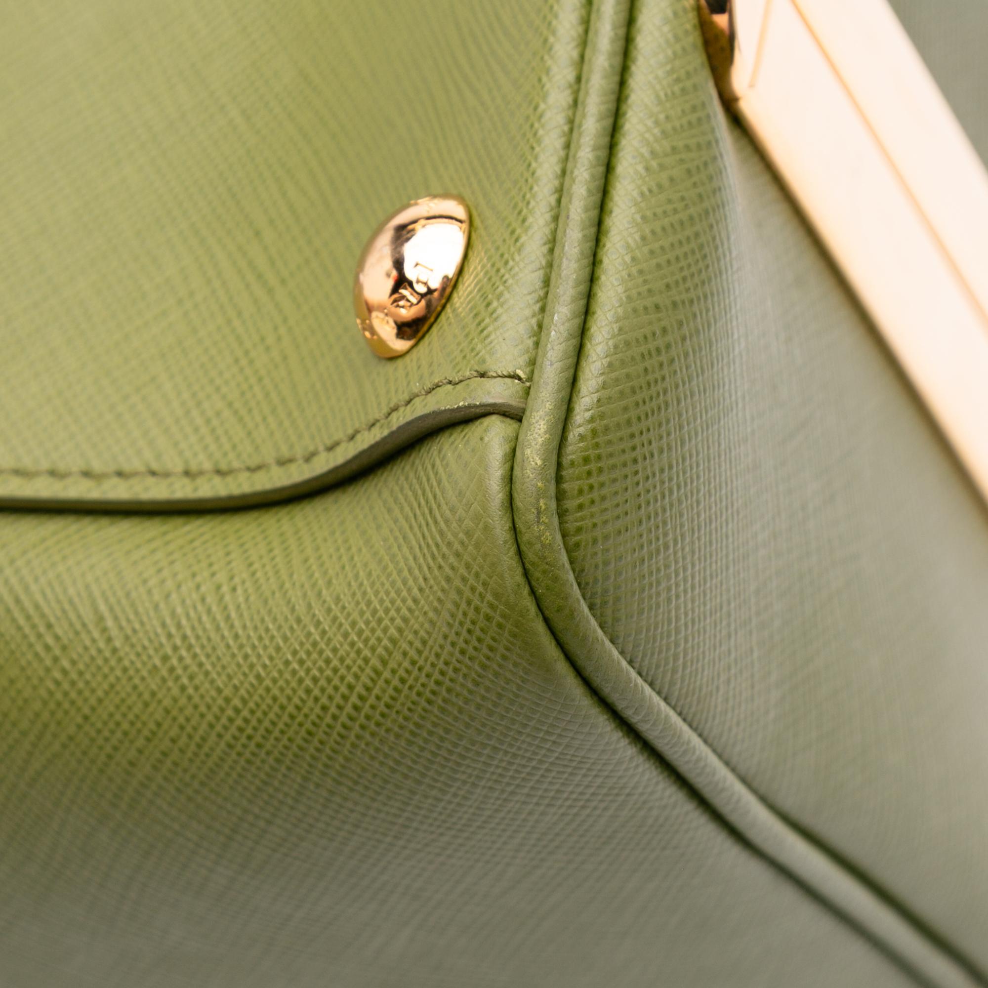 Prada Saffiano Lux Pyramid Frame Handbag