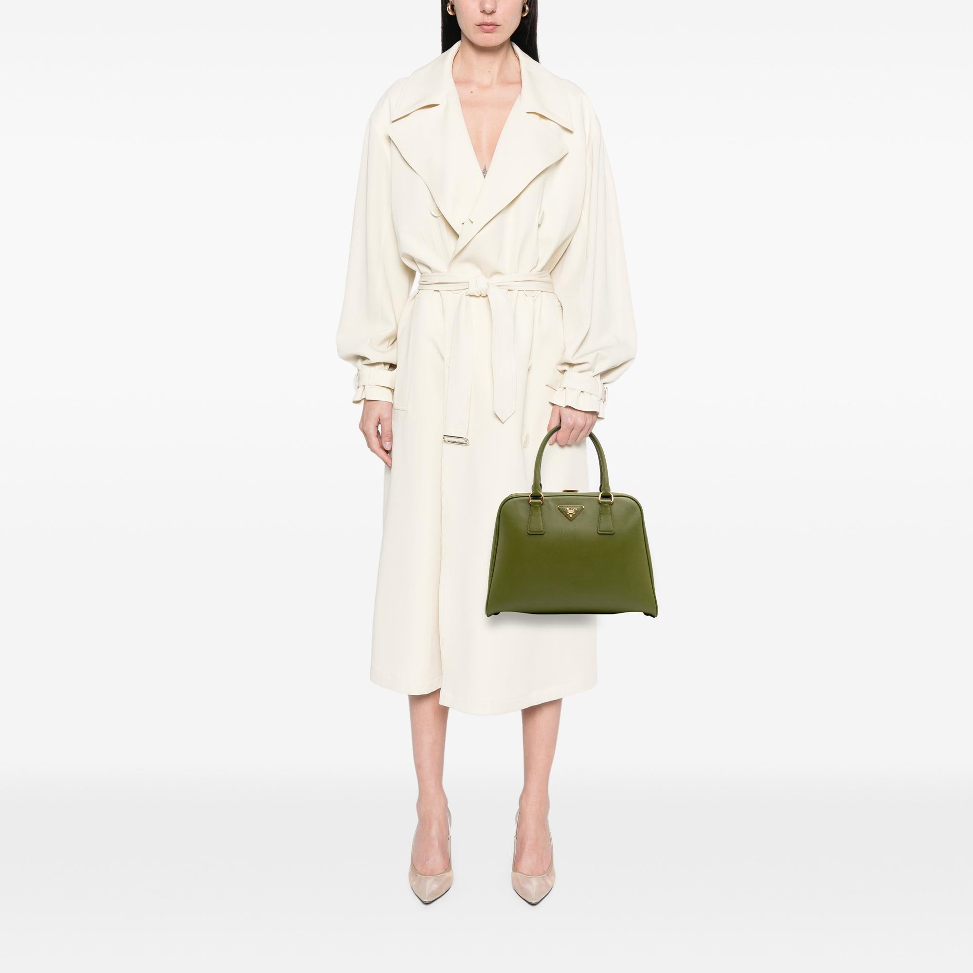 Prada Saffiano Lux Pyramid Frame Handbag