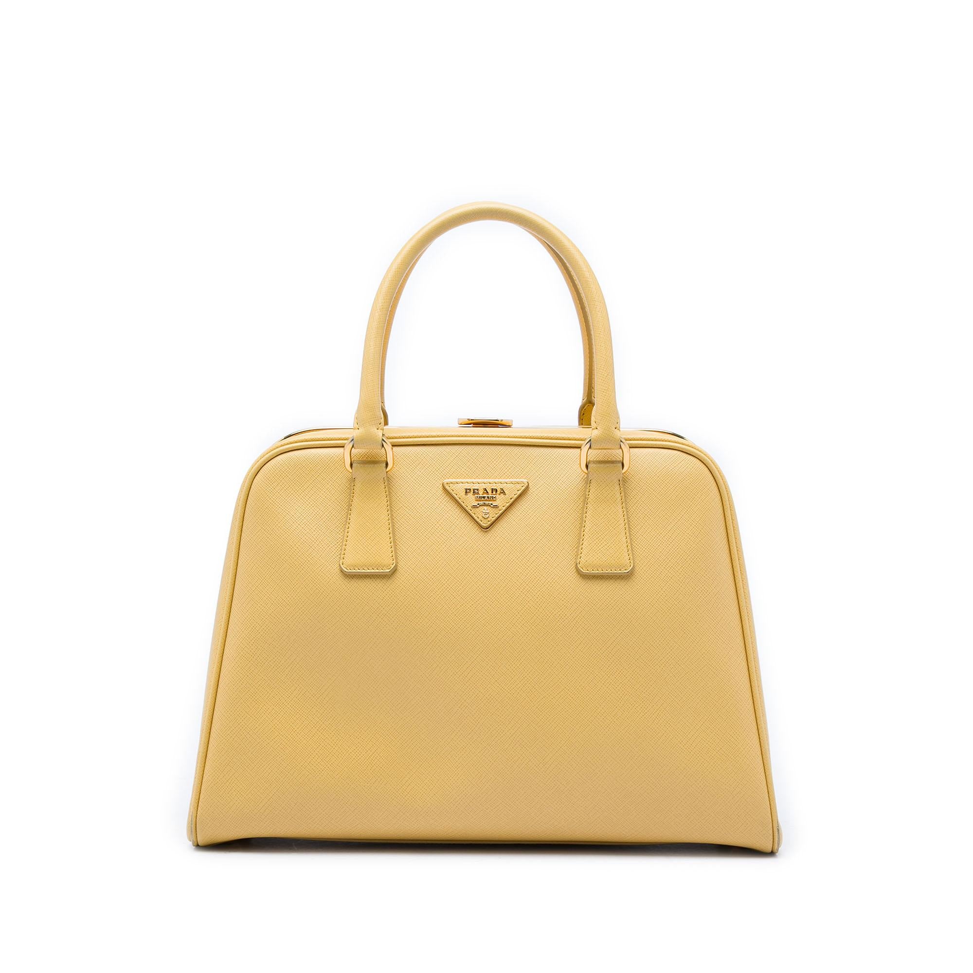 Prada Saffiano Lux Pyramid Frame Handbag