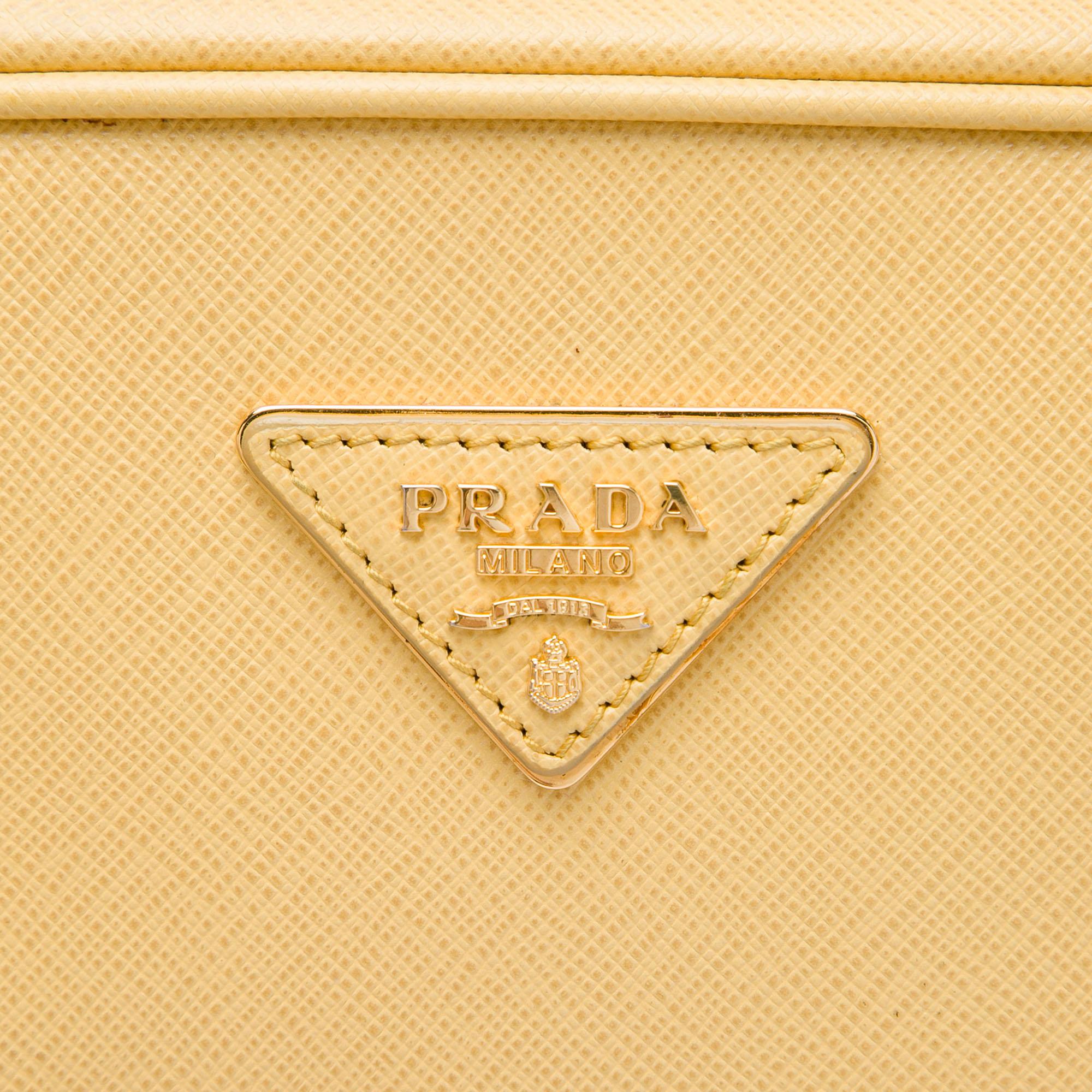 Prada Saffiano Lux Pyramid Frame Handbag
