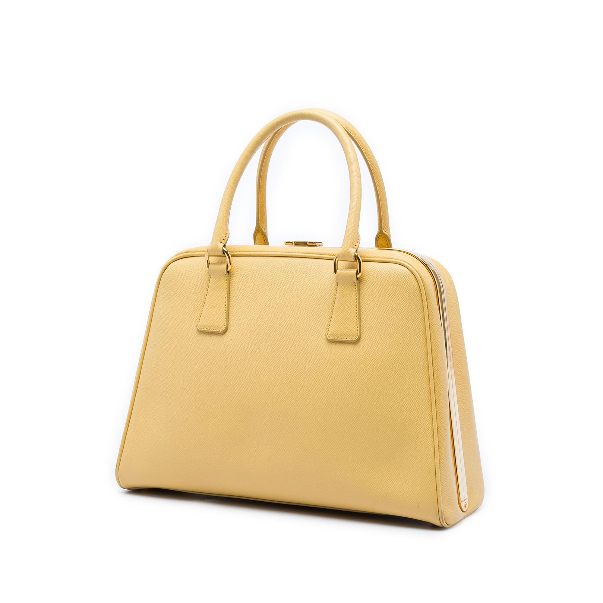 Prada Saffiano Lux Pyramid Frame Handbag