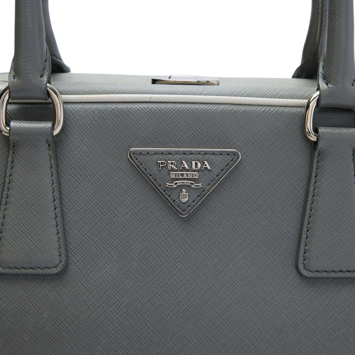 Prada Saffiano Lux Pyramid Frame Handbag