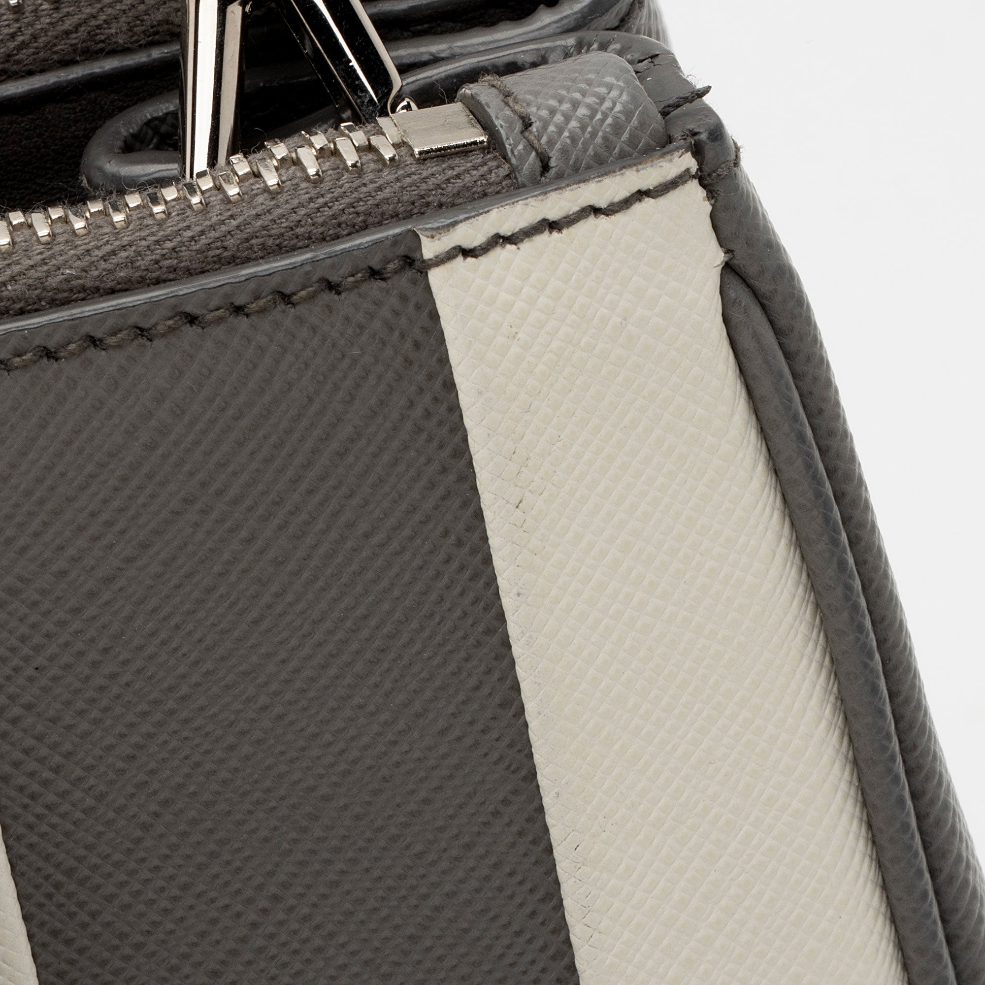 Prada Saffiano Lux Striped Double Zip Small Tote (SHF-Bg3TLJ)