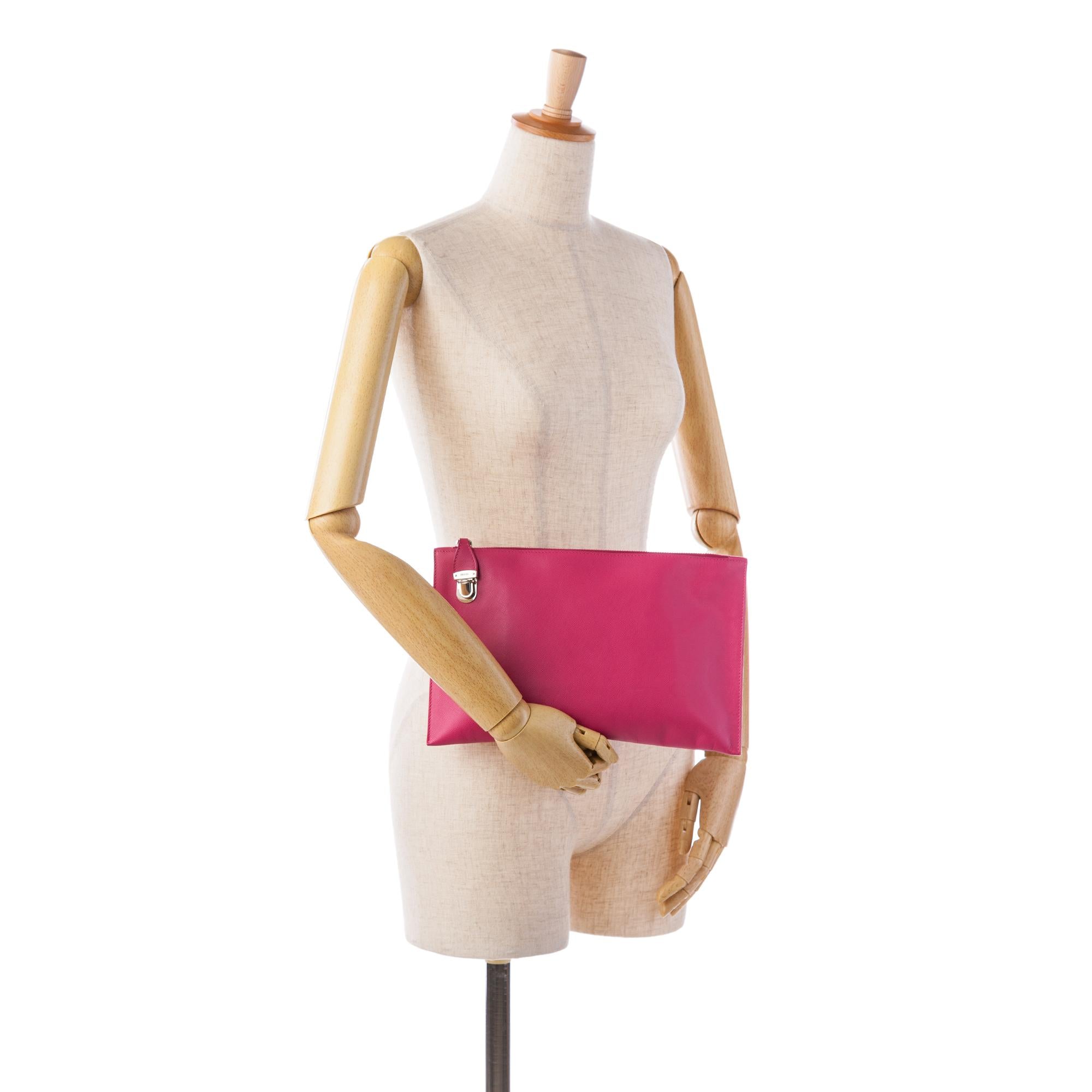 Prada Saffiano Lux Zip Clutch (SHG-aBNCAK)