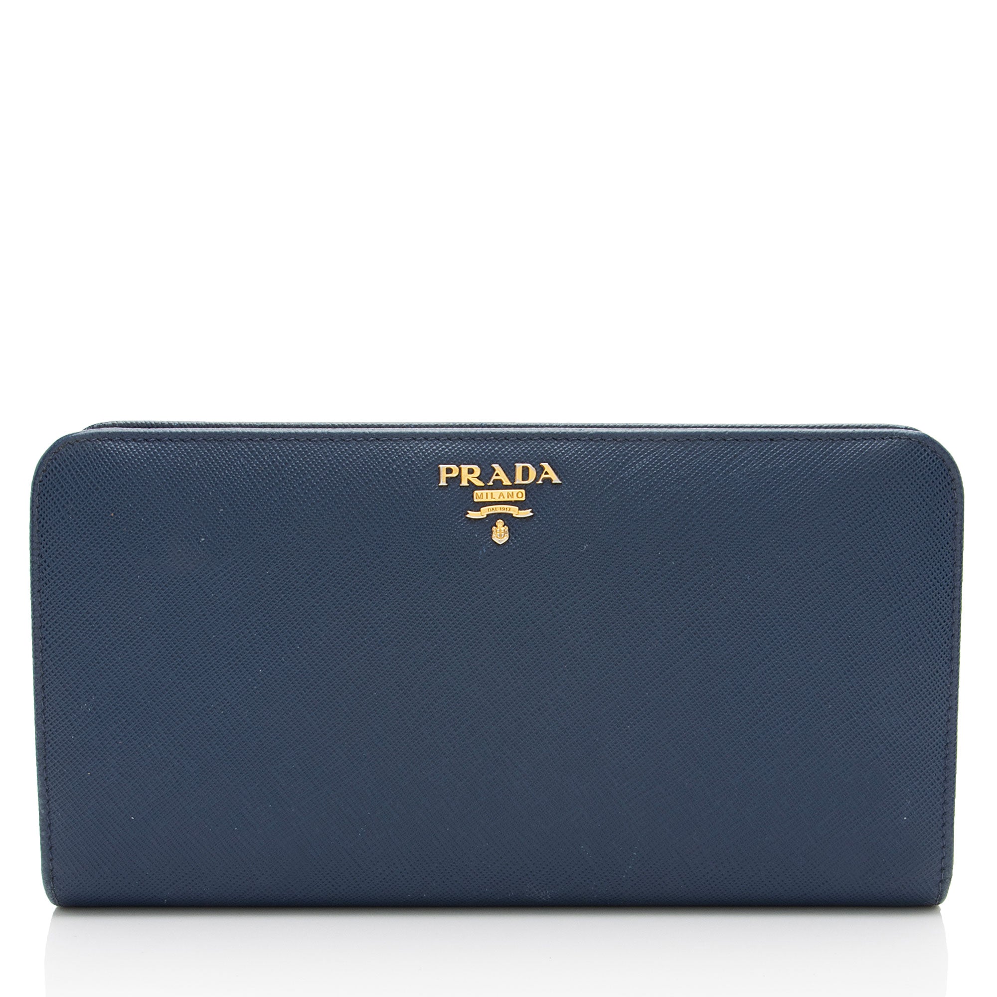 Prada Saffiano Organizer Zip Around Wallet