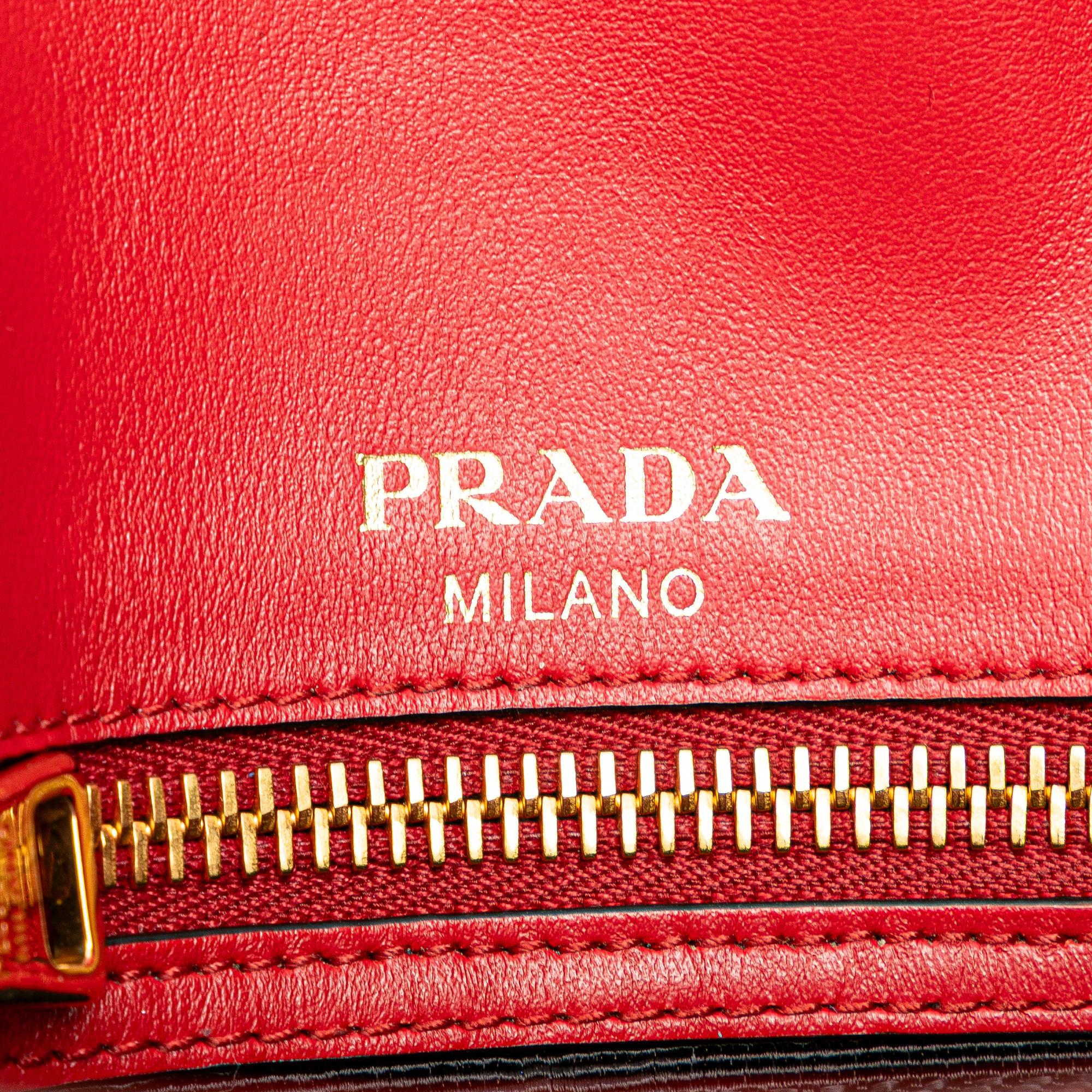 Prada Saffiano Pattina Chain Crossbody