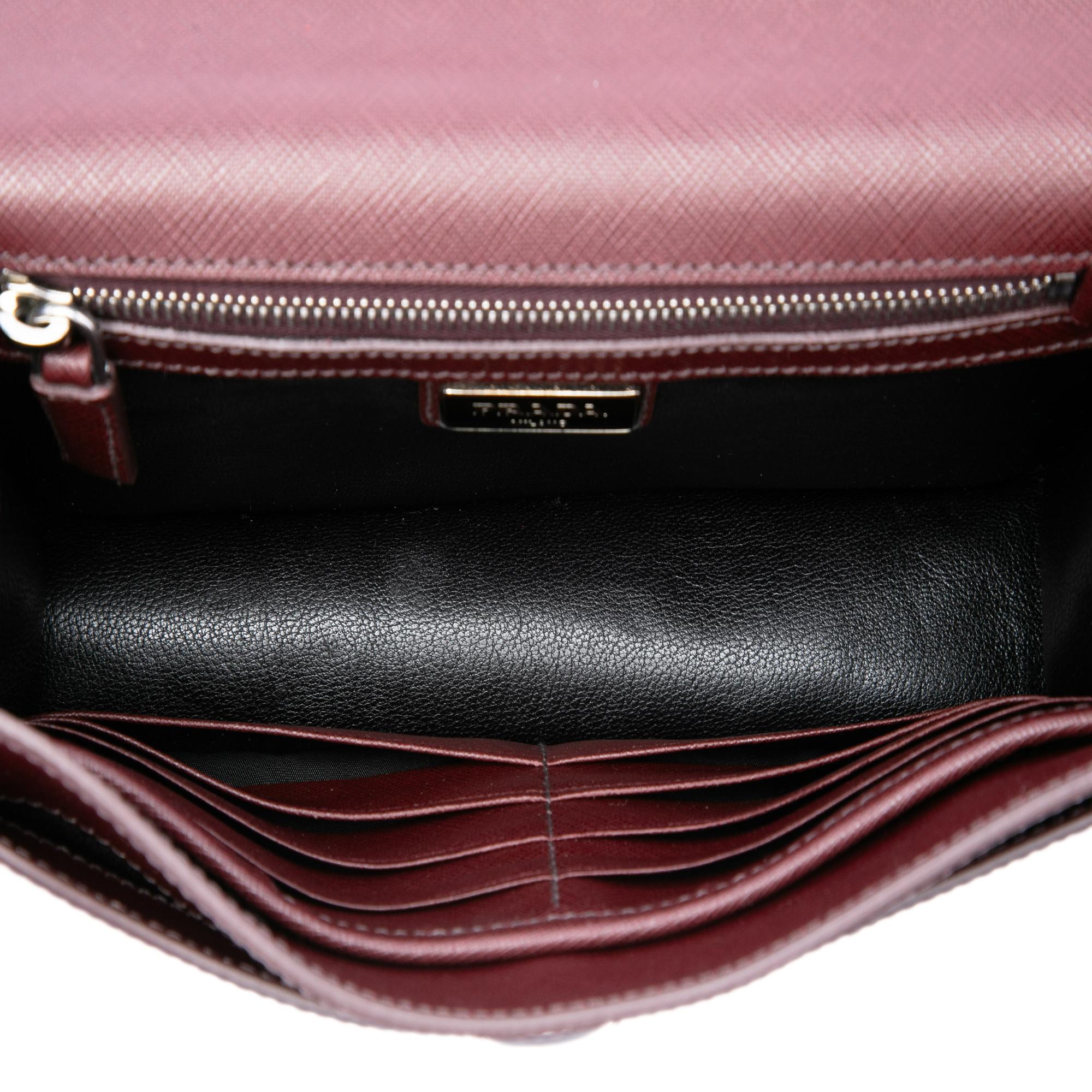Prada Saffiano Push Lock Clutch