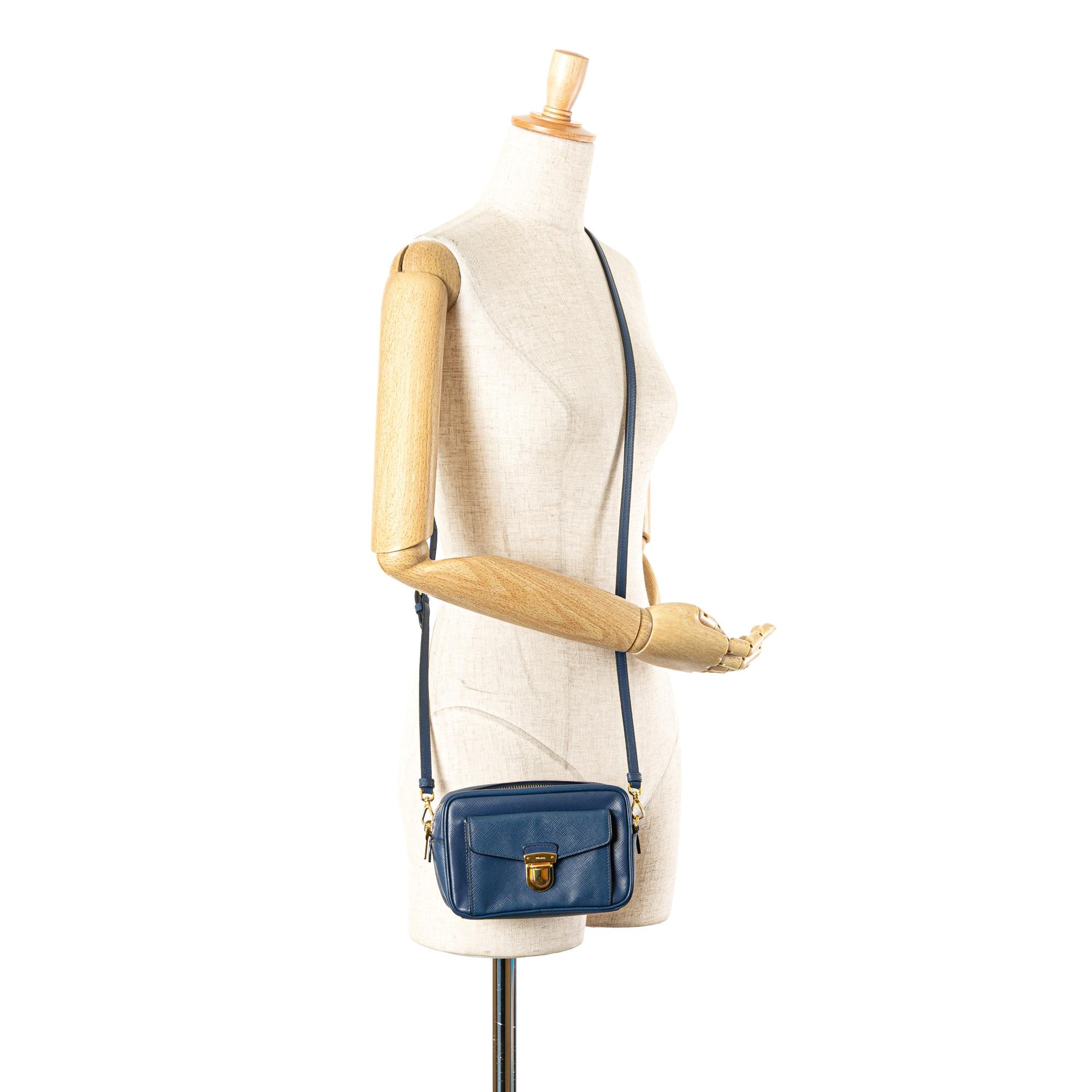 Prada Saffiano Push Lock Pocket Camera Bag
