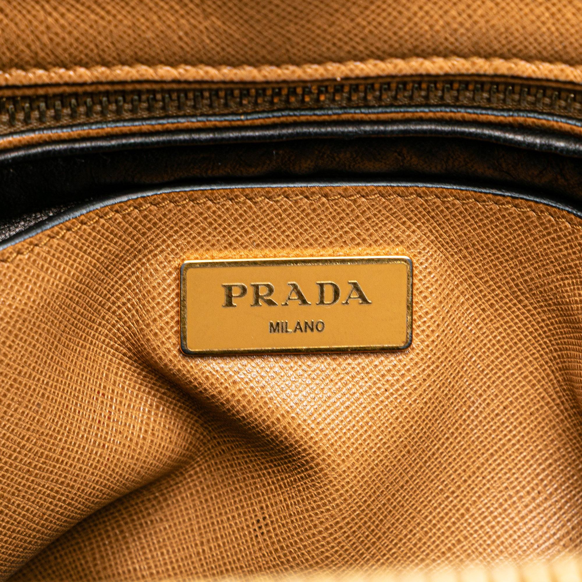 Prada Saffiano Soft Triple Pocket Satchel
