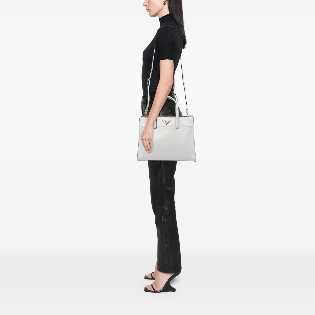 Prada Saffiano Soft Triple Pocket Tote
