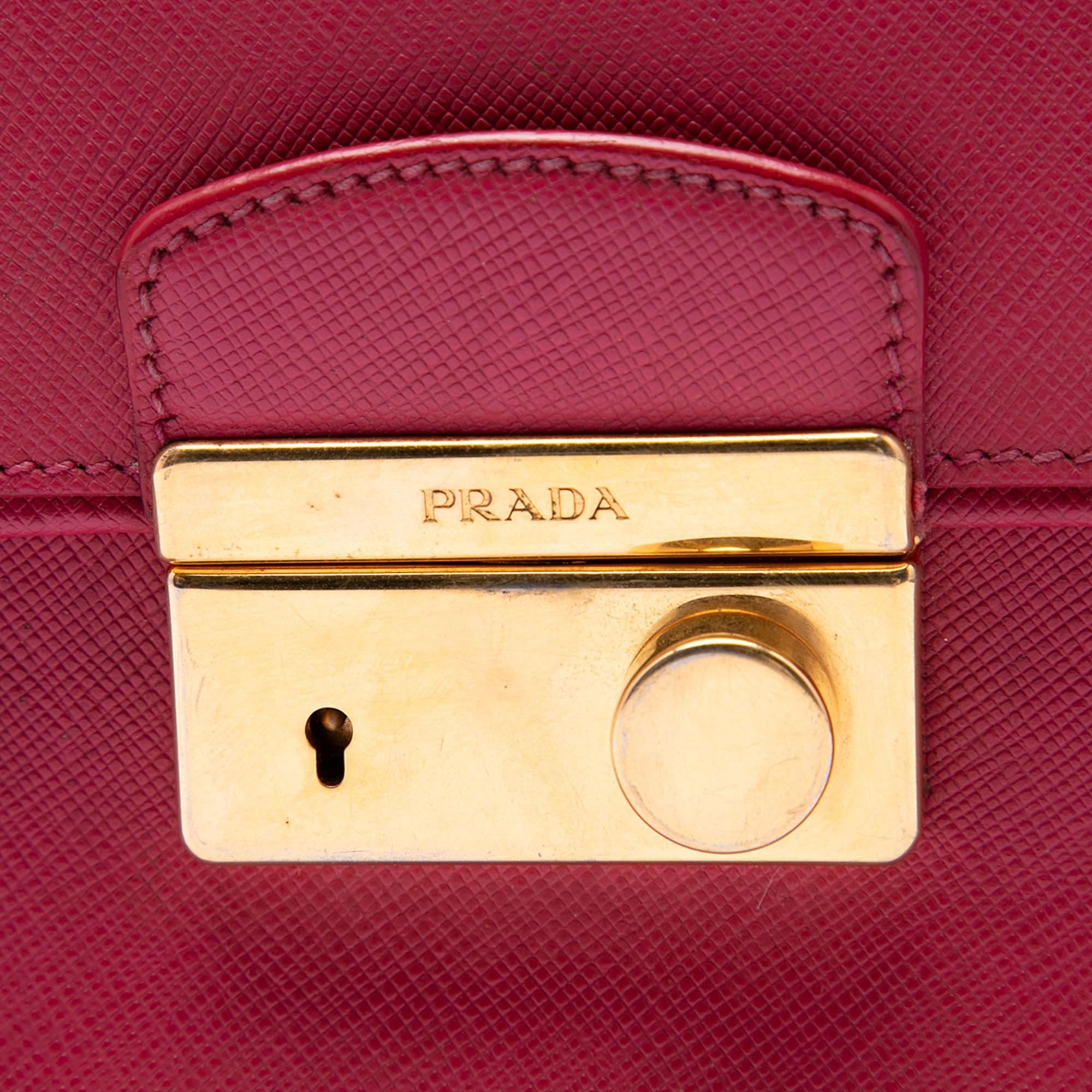 Prada Saffiano Sound Lock Satchel