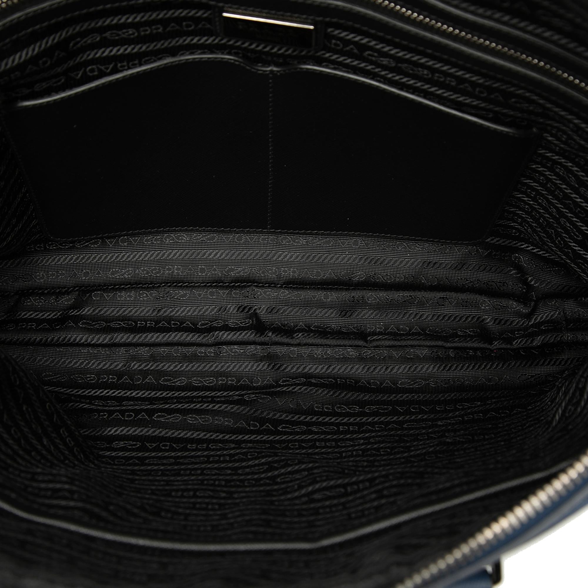 Prada Saffiano Striped Business Bag