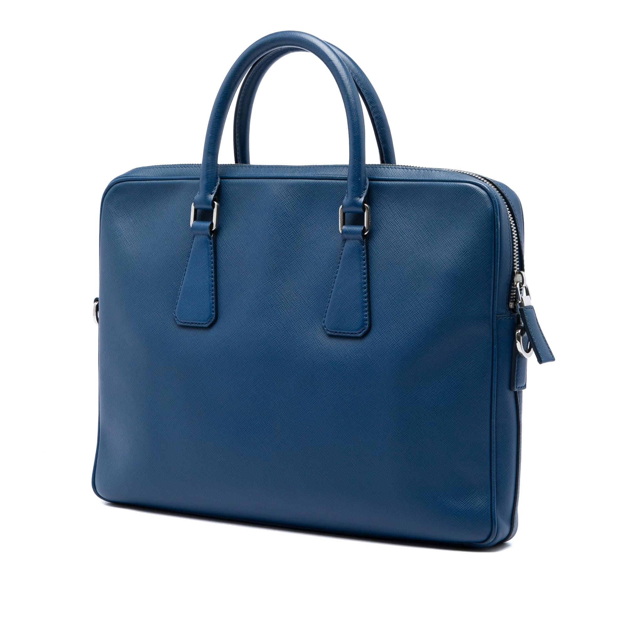 Prada Saffiano Striped Business Bag