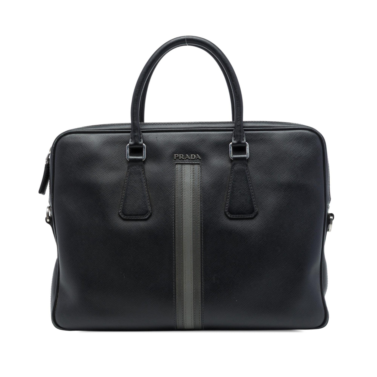 Prada Saffiano Striped Business Bag