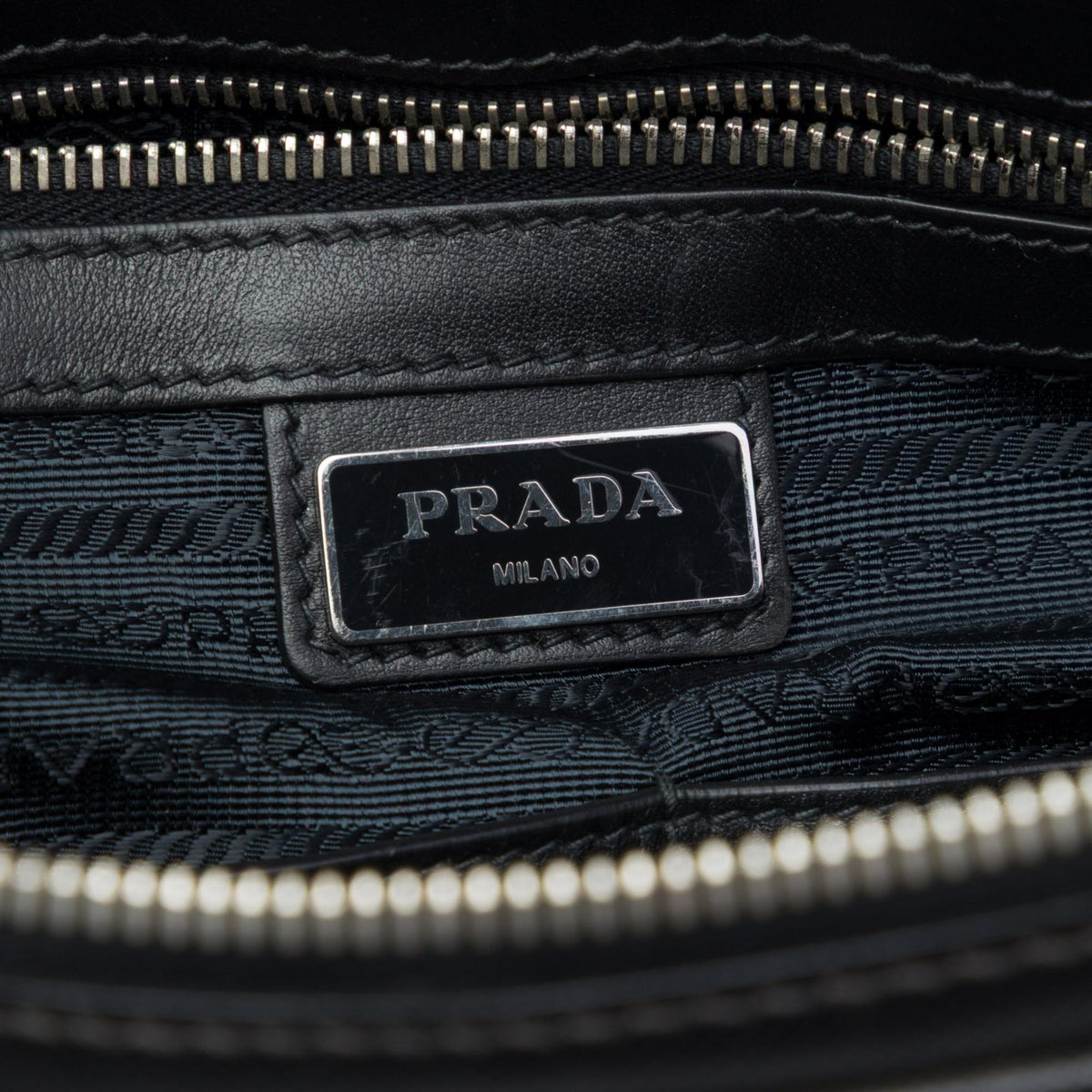 Prada Saffiano Striped Business Bag