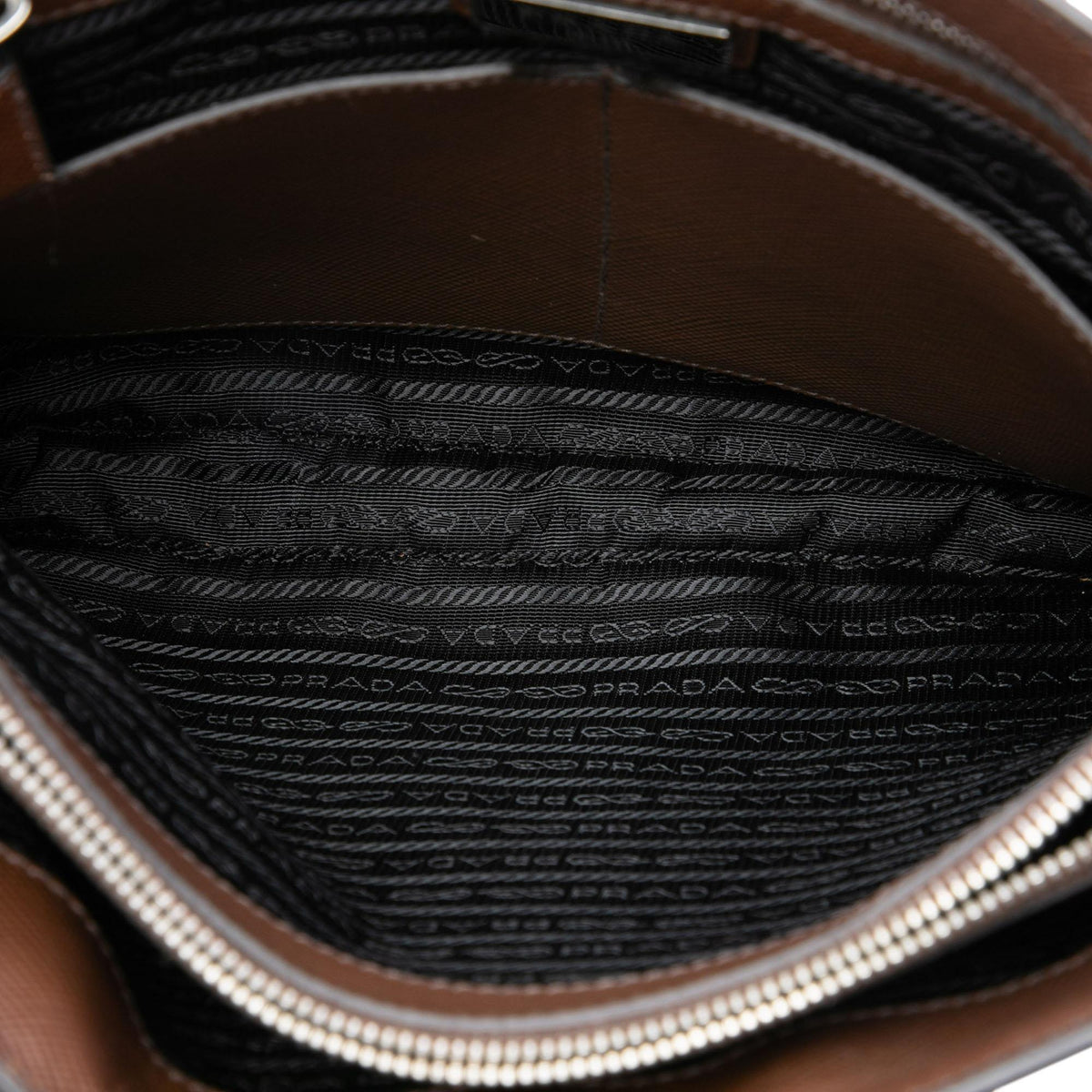 Prada Saffiano Striped Messenger Bag