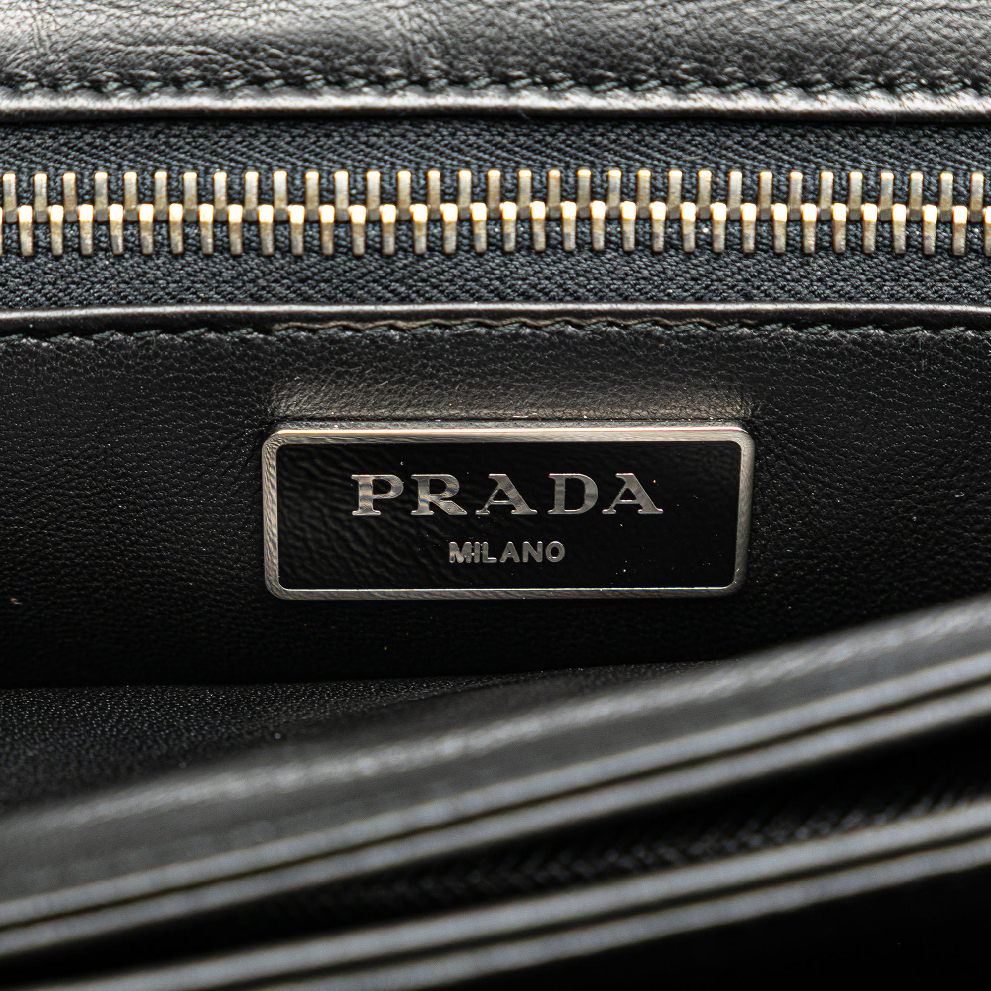 Prada Saffiano Tartan Print Top Handle Bag