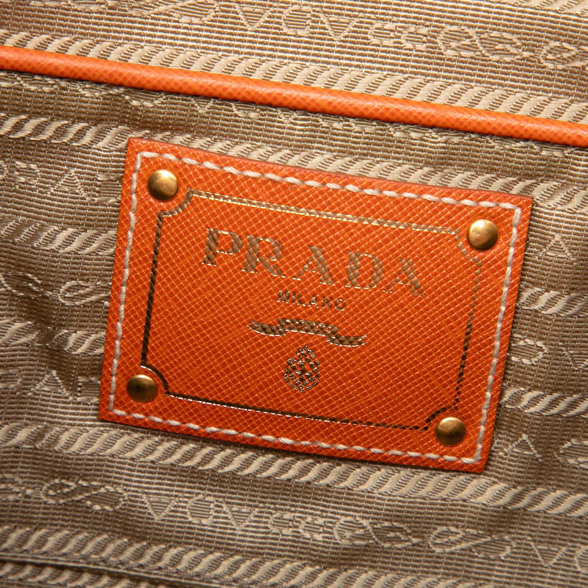 Prada Saffiano Trimmed Canvas Canapa Logo Satchel