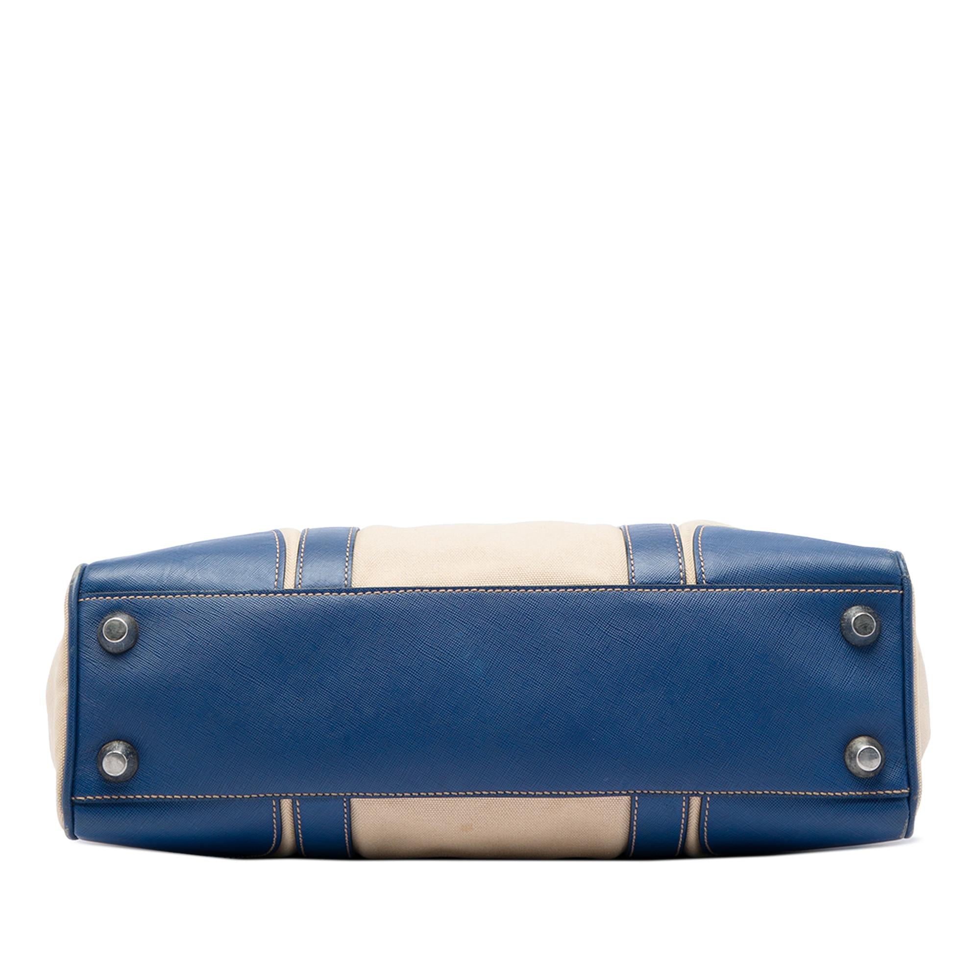 Prada Saffiano Trimmed Canvas Tote