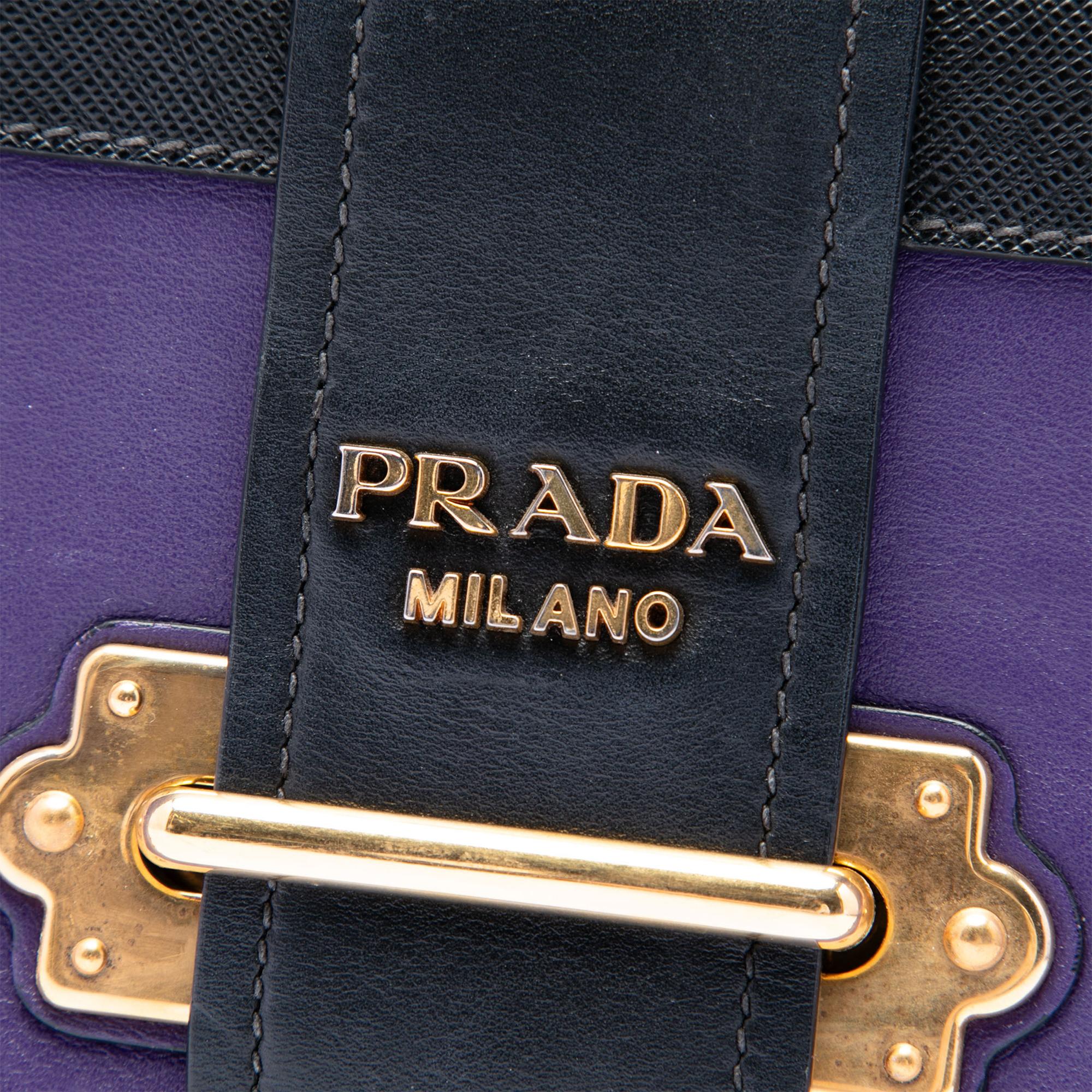 Prada Saffiano Trimmed City Calf Cahier Crossbody