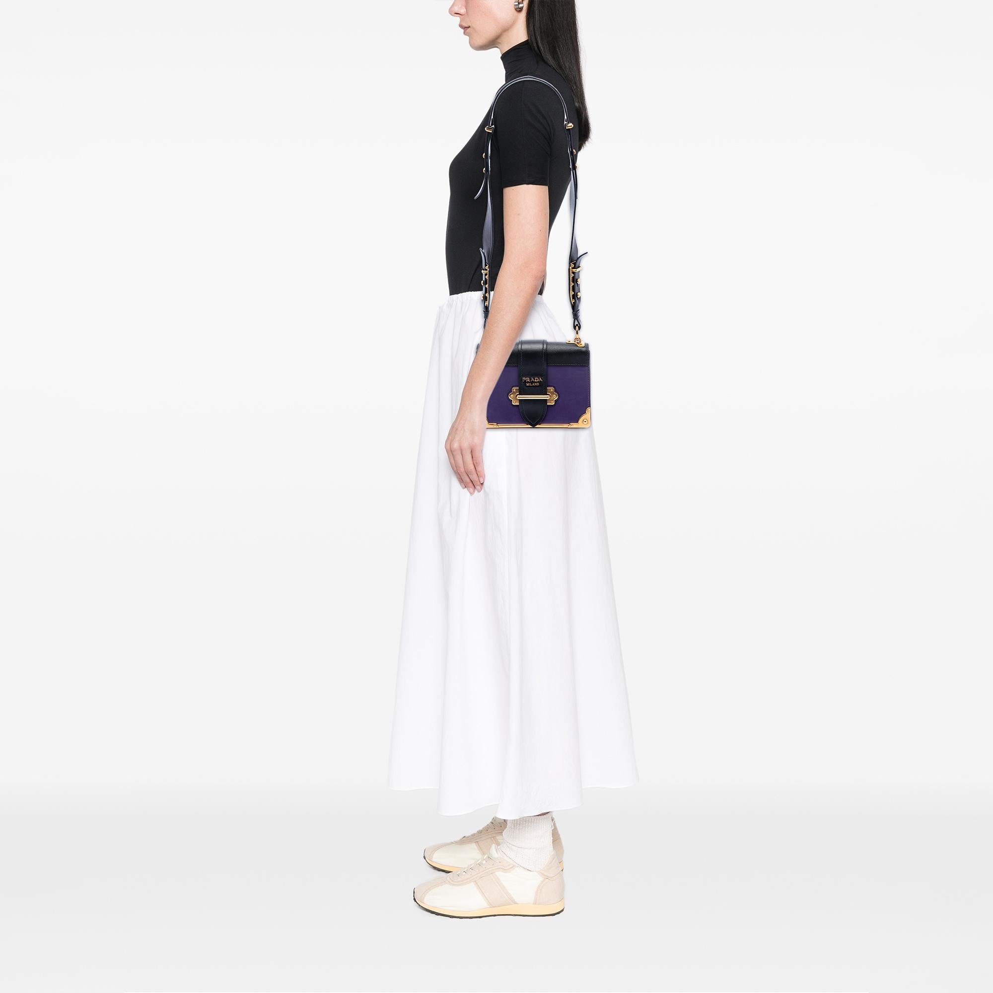 Prada Saffiano Trimmed City Calf Cahier Crossbody