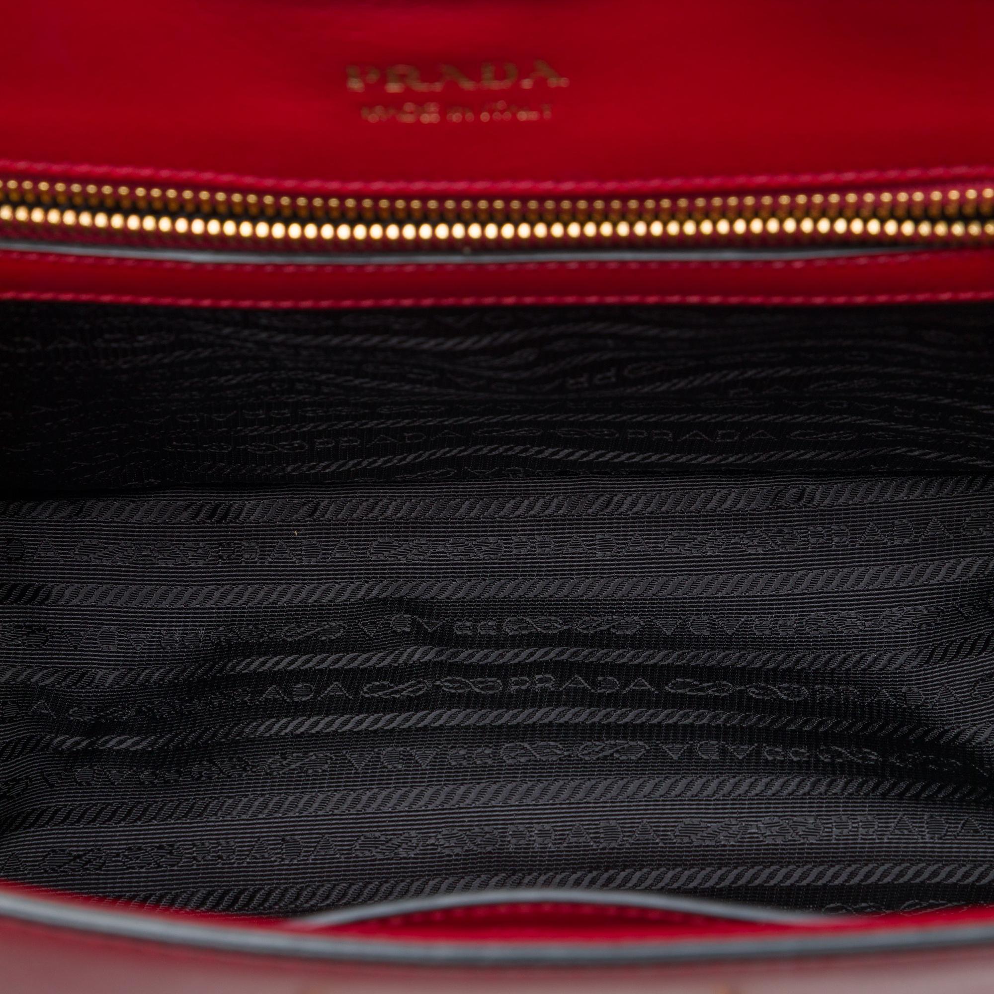 Prada Saffiano Trimmed City Calf Cahier Satchel