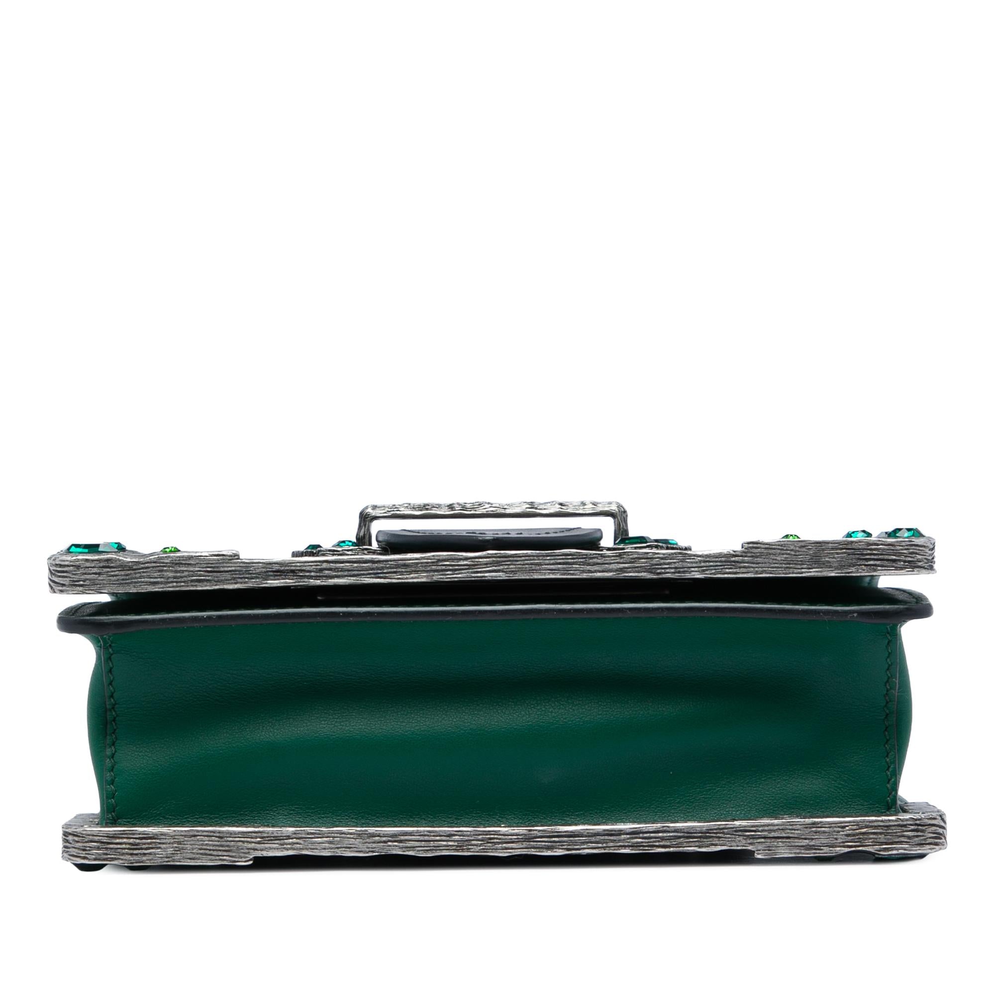 Prada Saffiano Trimmed City Calf Crystal Cahier Crossbody