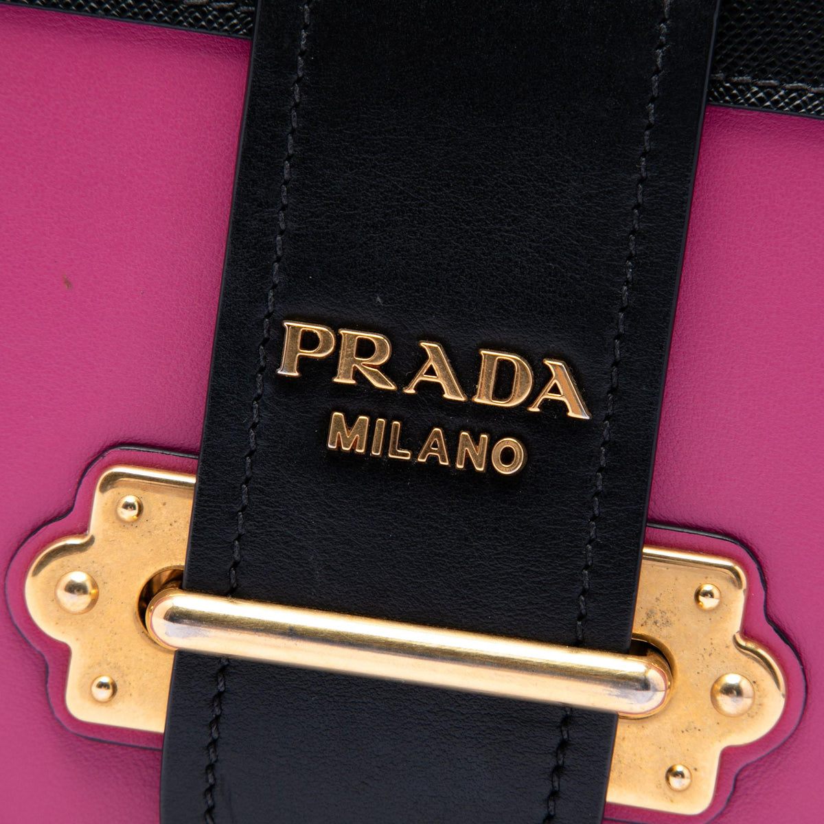 Prada Saffiano Trimmed City Calf Pionniere Crossbody