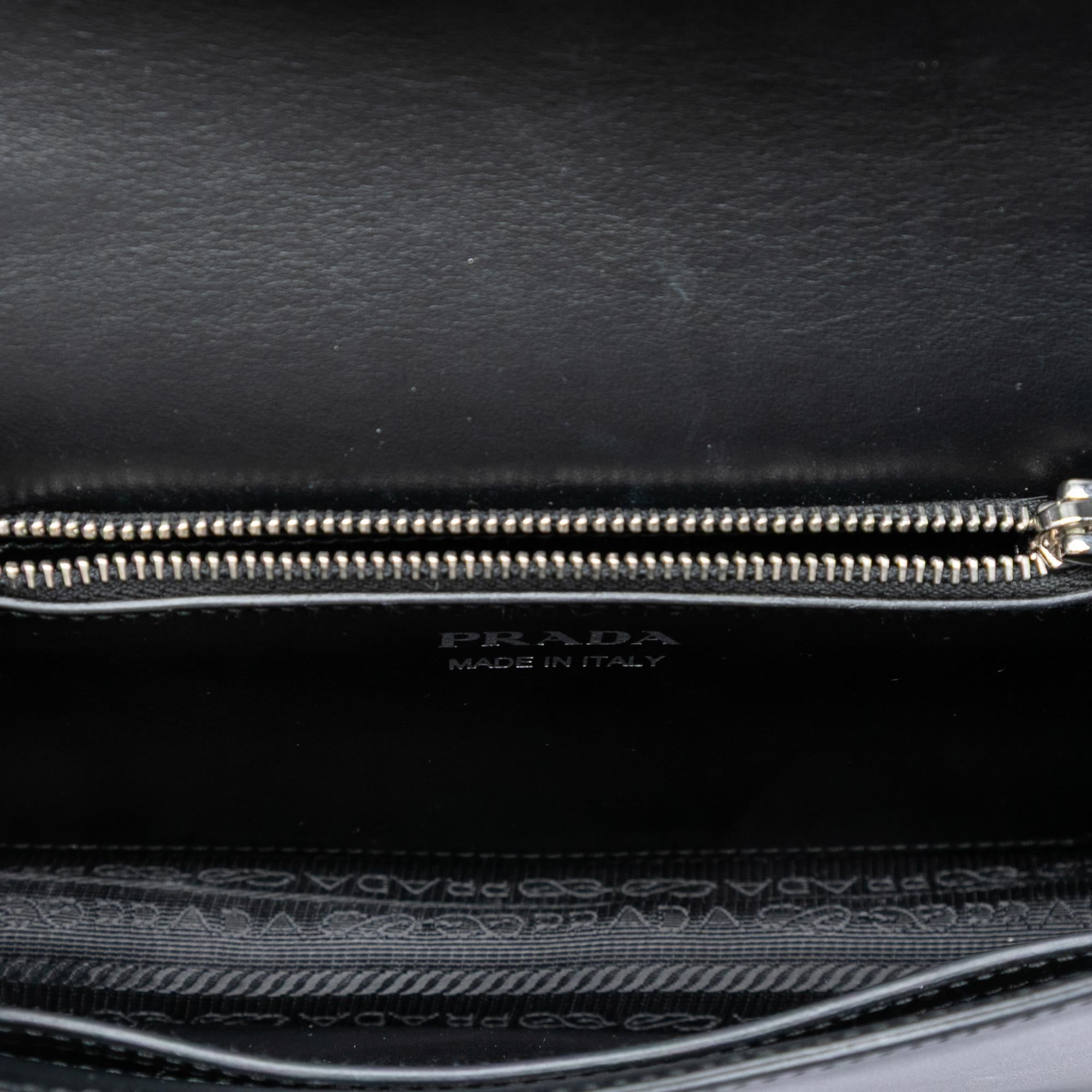 Prada Saffiano Trimmed City Calf Racing Logo Elektra Crossbody