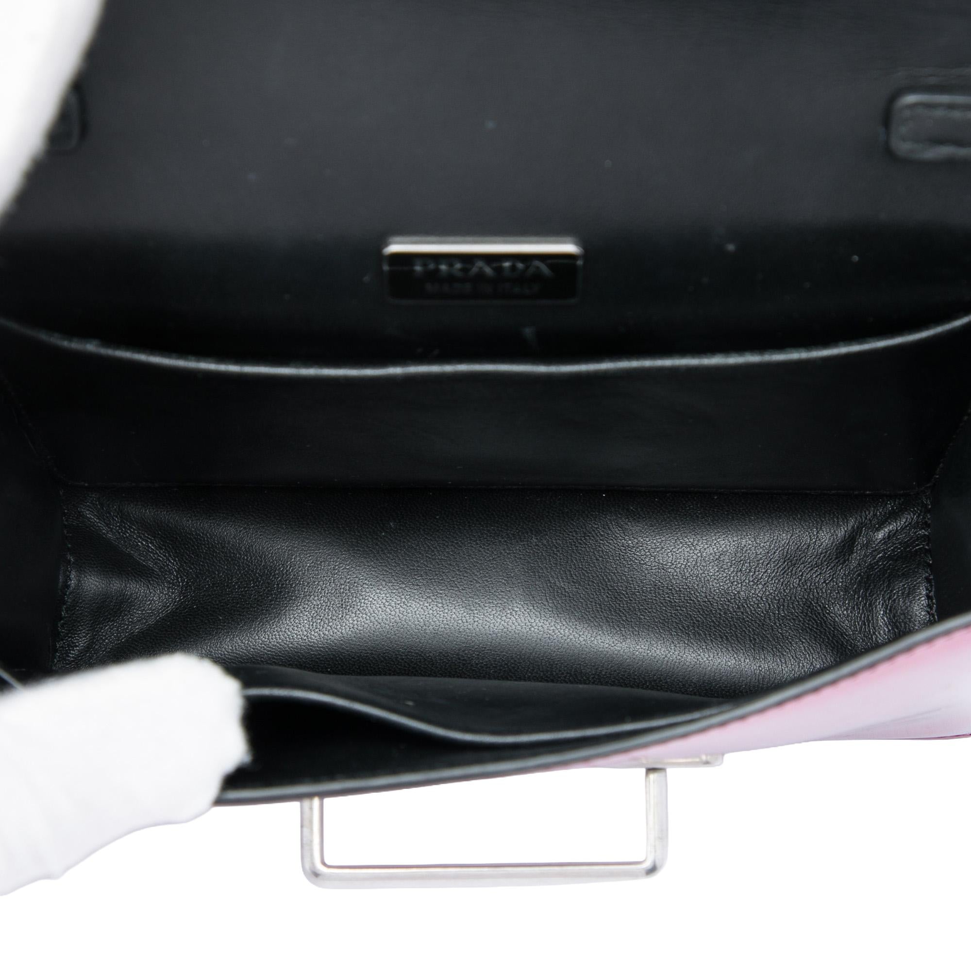 Prada Saffiano Trimmed Metallic Vitello Cahier Bag