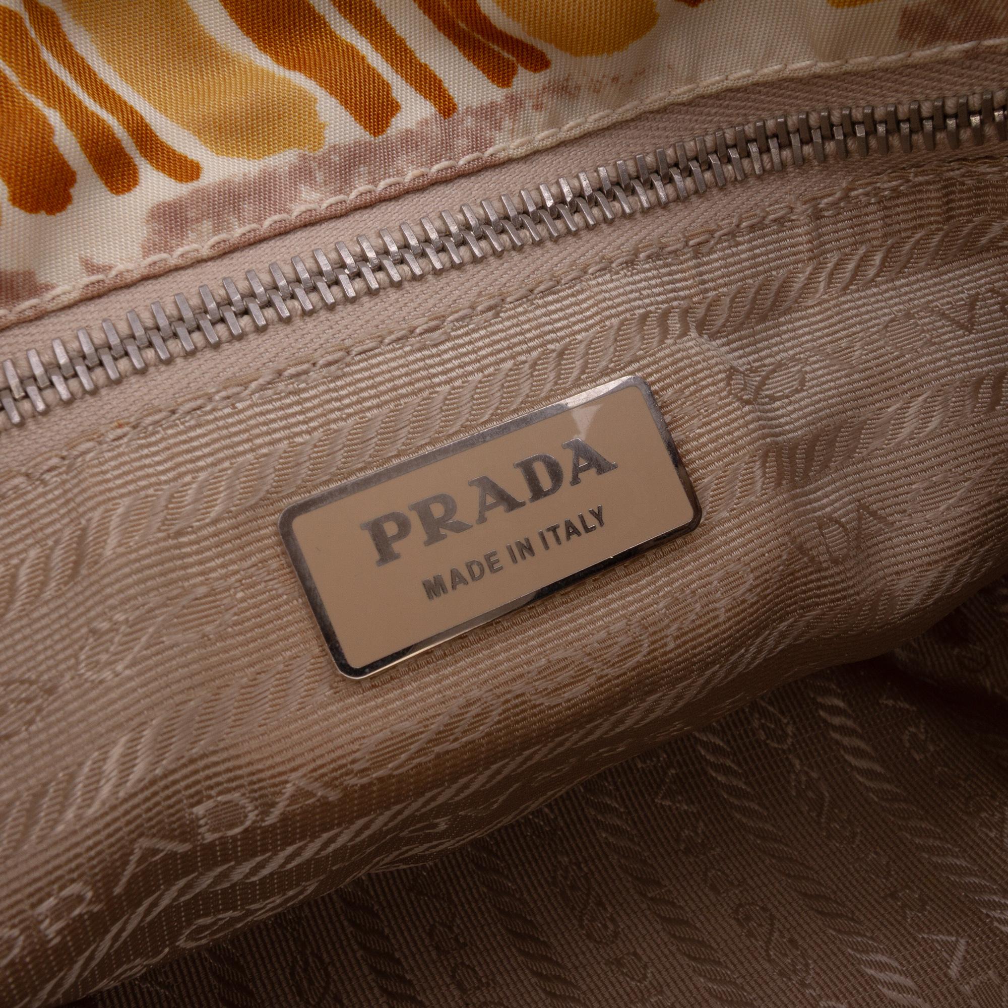 Prada Saffiano Trimmed Printed Canvas Venice Shoulder Bag