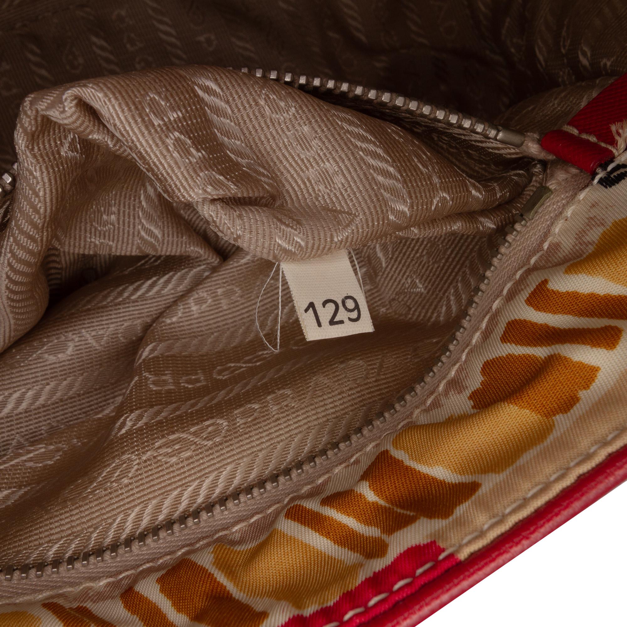 Prada Saffiano Trimmed Printed Canvas Venice Shoulder Bag