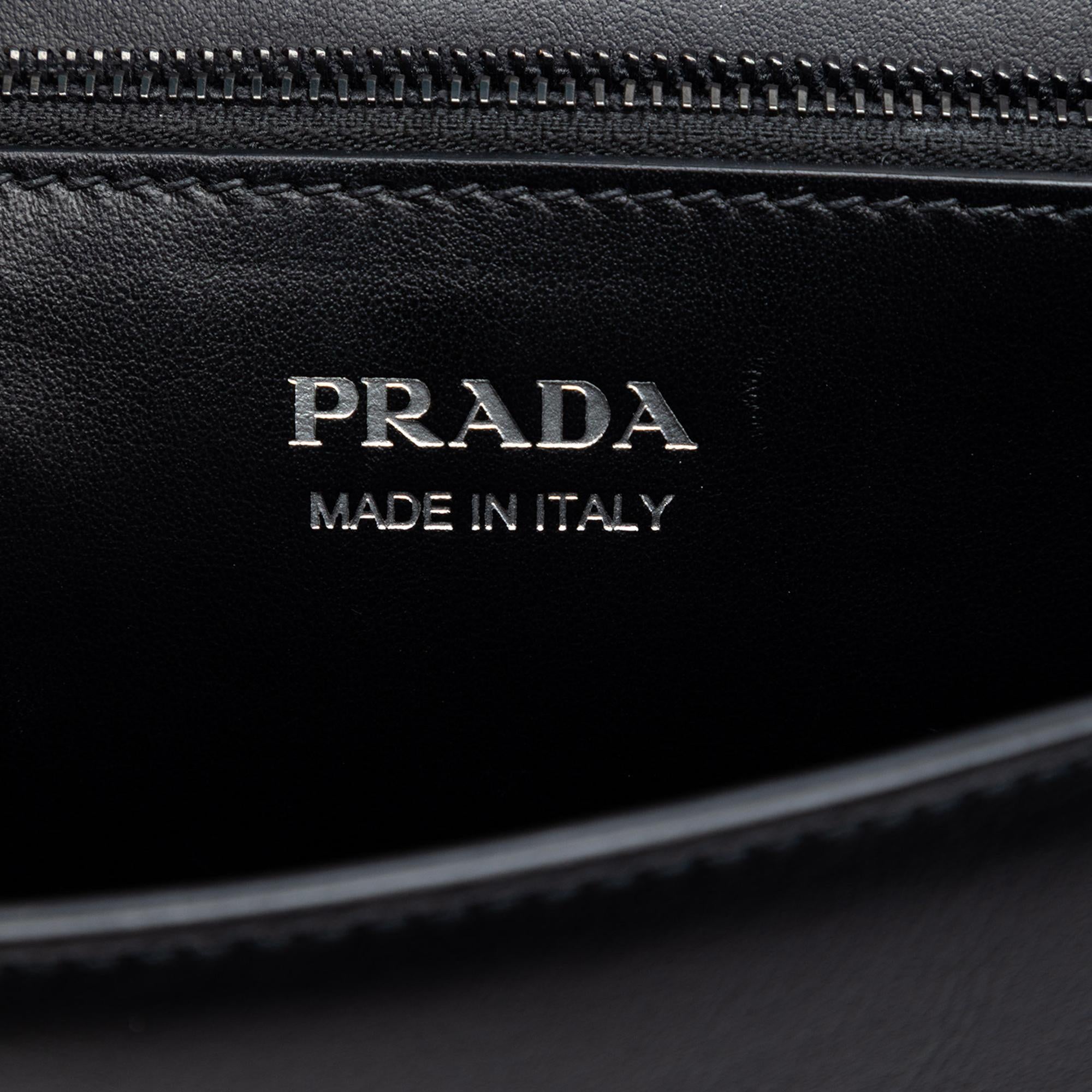 Prada Saffiano Trimmed Studded City Calf Elektra Crossbody