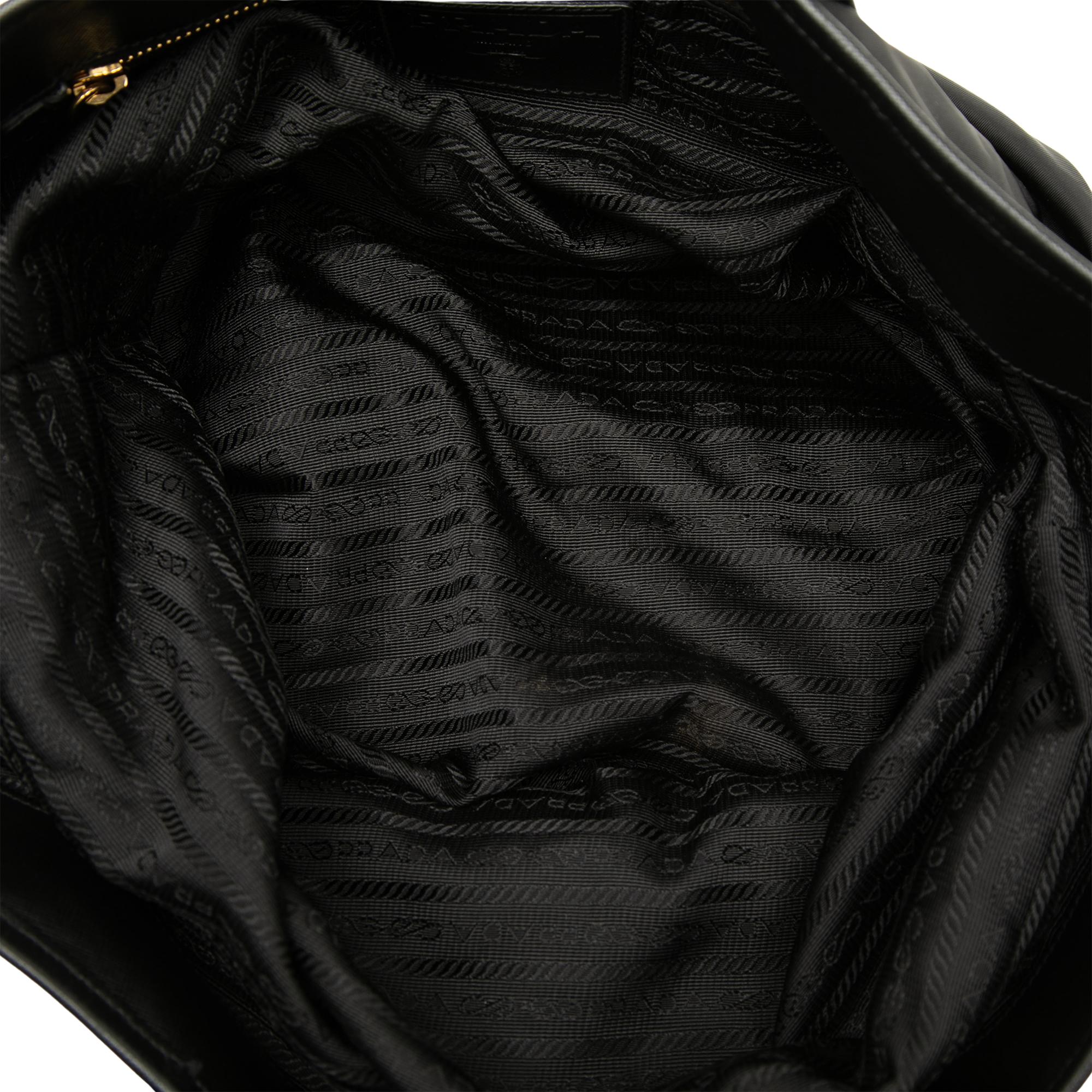 Prada Saffiano Trimmed Tessuto Animalier Dragon Satchel