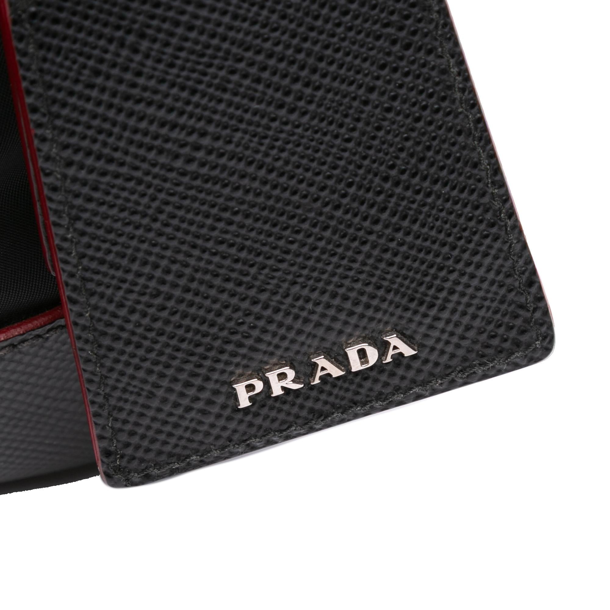 Prada Saffiano Trimmed Tessuto Bucket Bag