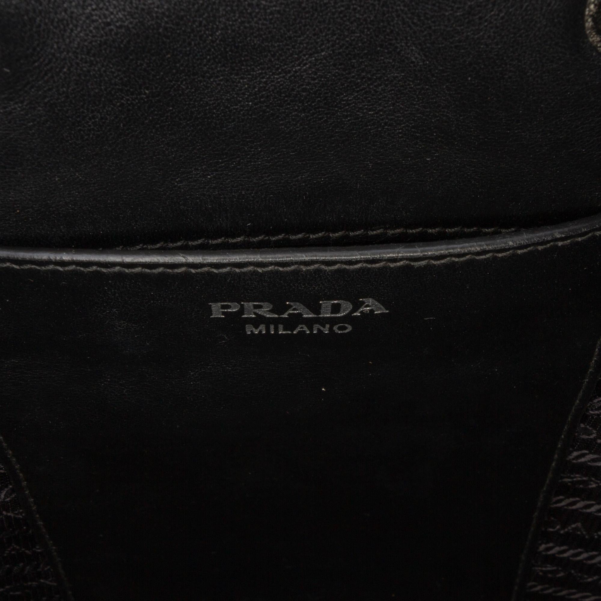 Prada Saffiano Trimmed Tessuto Bucket Bag