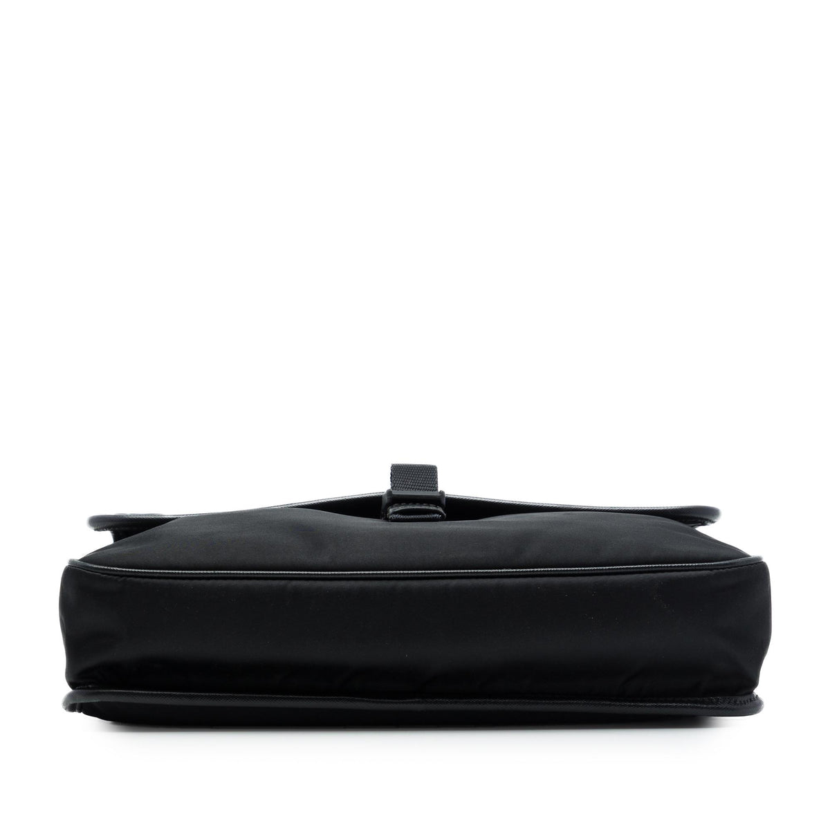 Prada Saffiano Trimmed Tessuto Buckle Messenger Bag