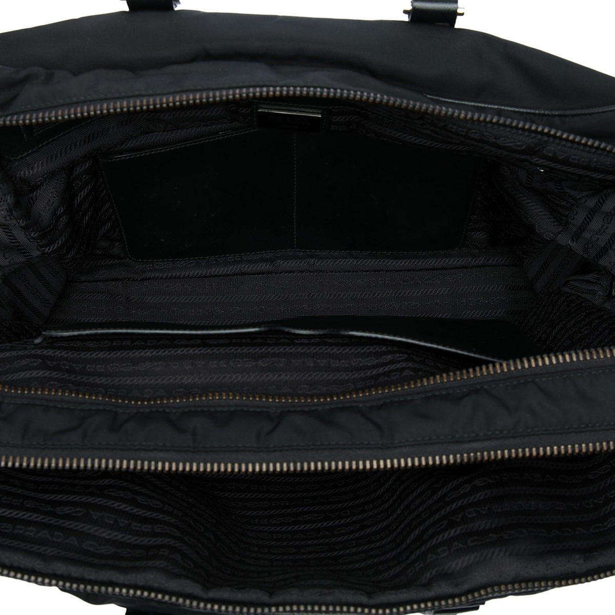 Prada Saffiano Trimmed Tessuto Business Bag