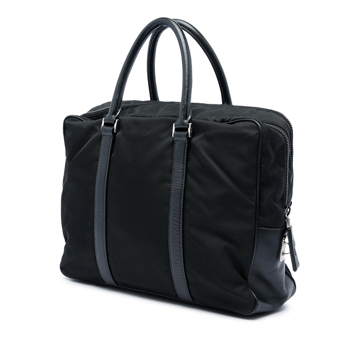 Prada Saffiano Trimmed Tessuto Business Bag