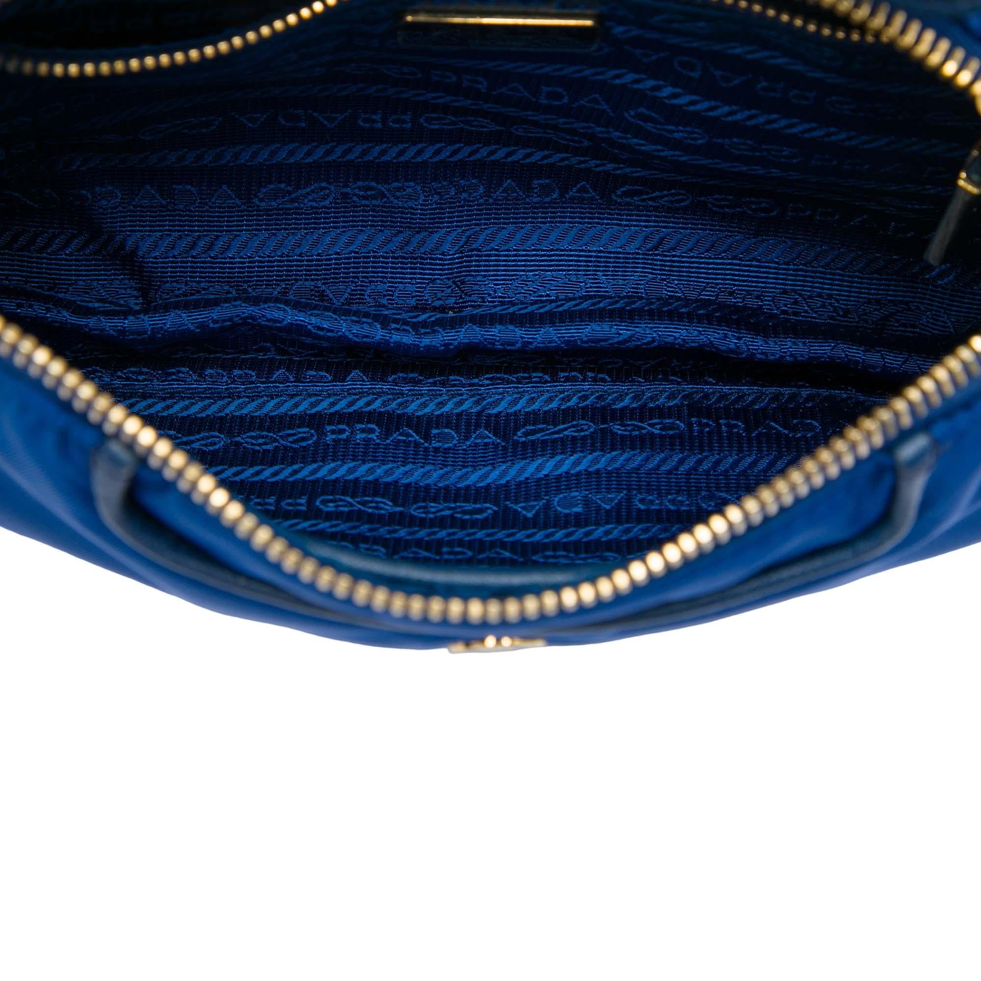 Prada Saffiano Trimmed Tessuto Chain Crossbody