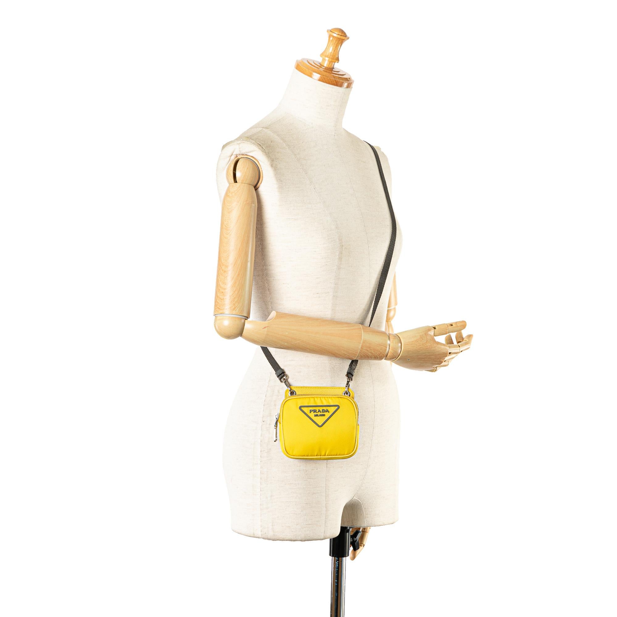Prada Saffiano Trimmed Tessuto Crossbody (SHG-vyp3wC)