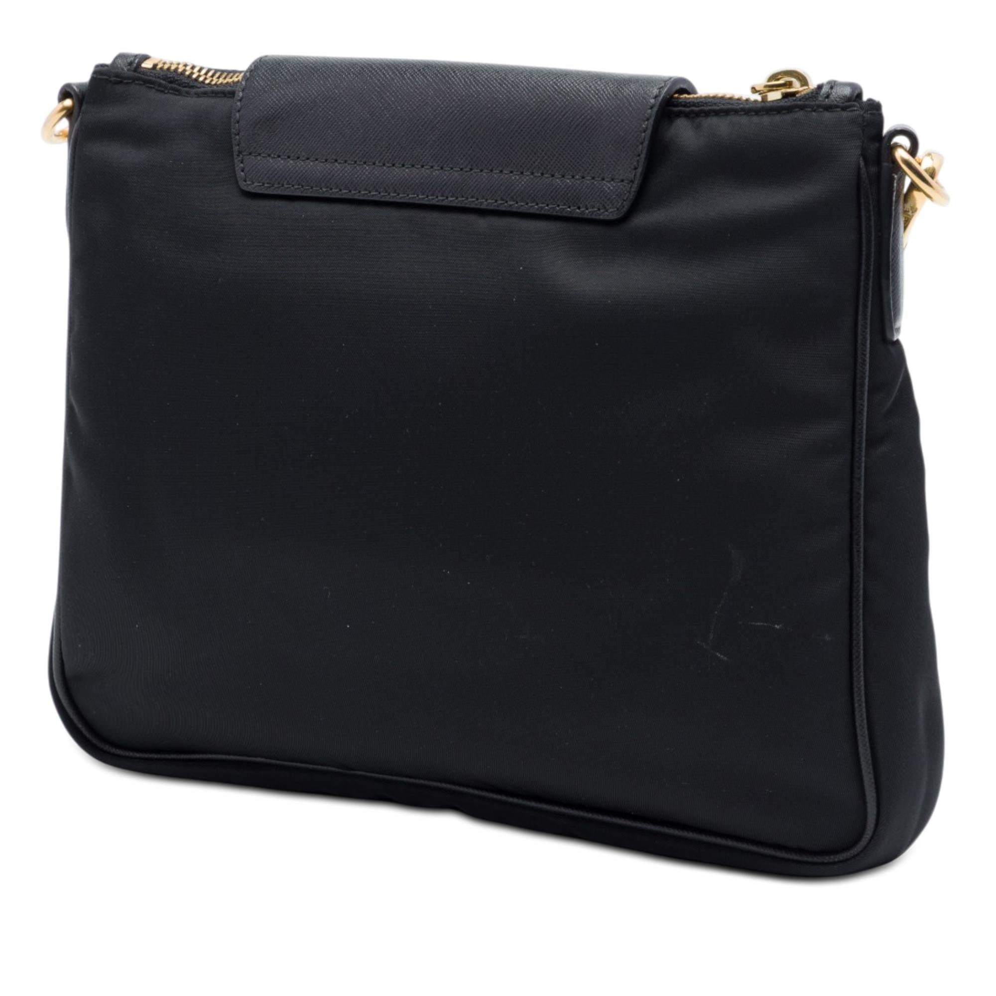 Prada Saffiano Trimmed Tessuto Crossbody