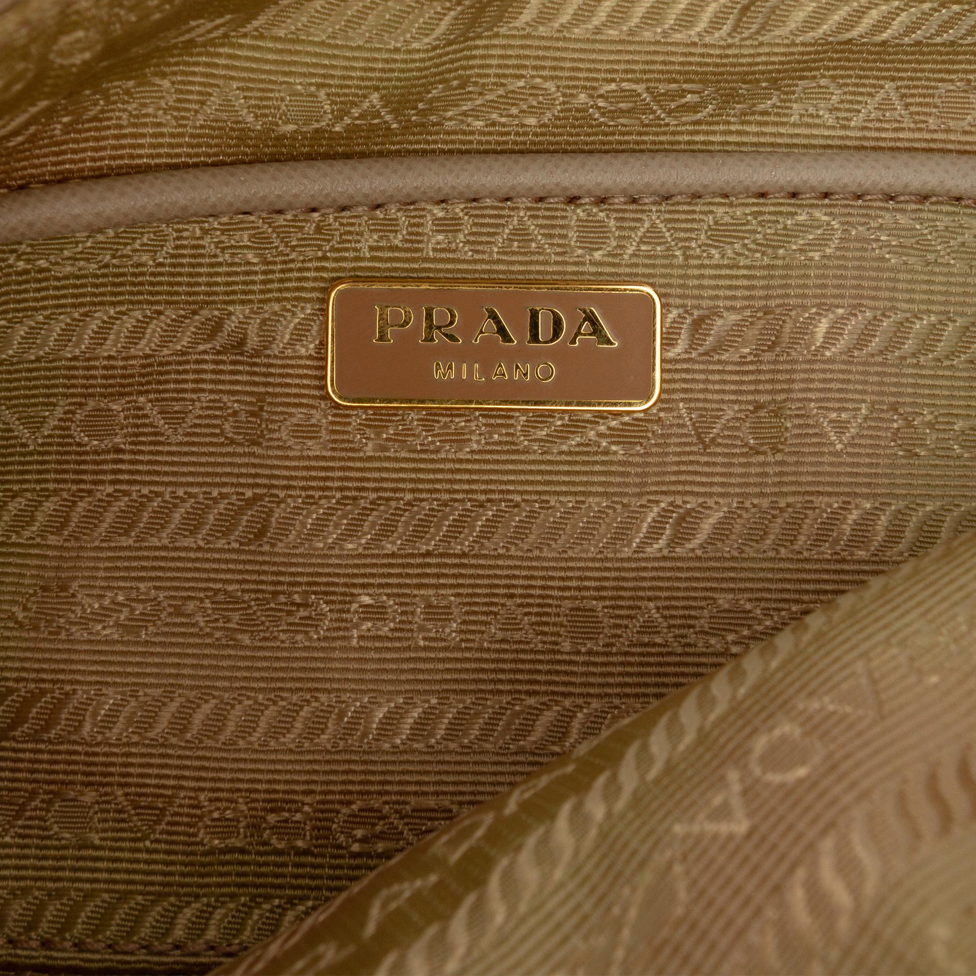 Prada Saffiano Trimmed Tessuto Pocket Shoulder Bag
