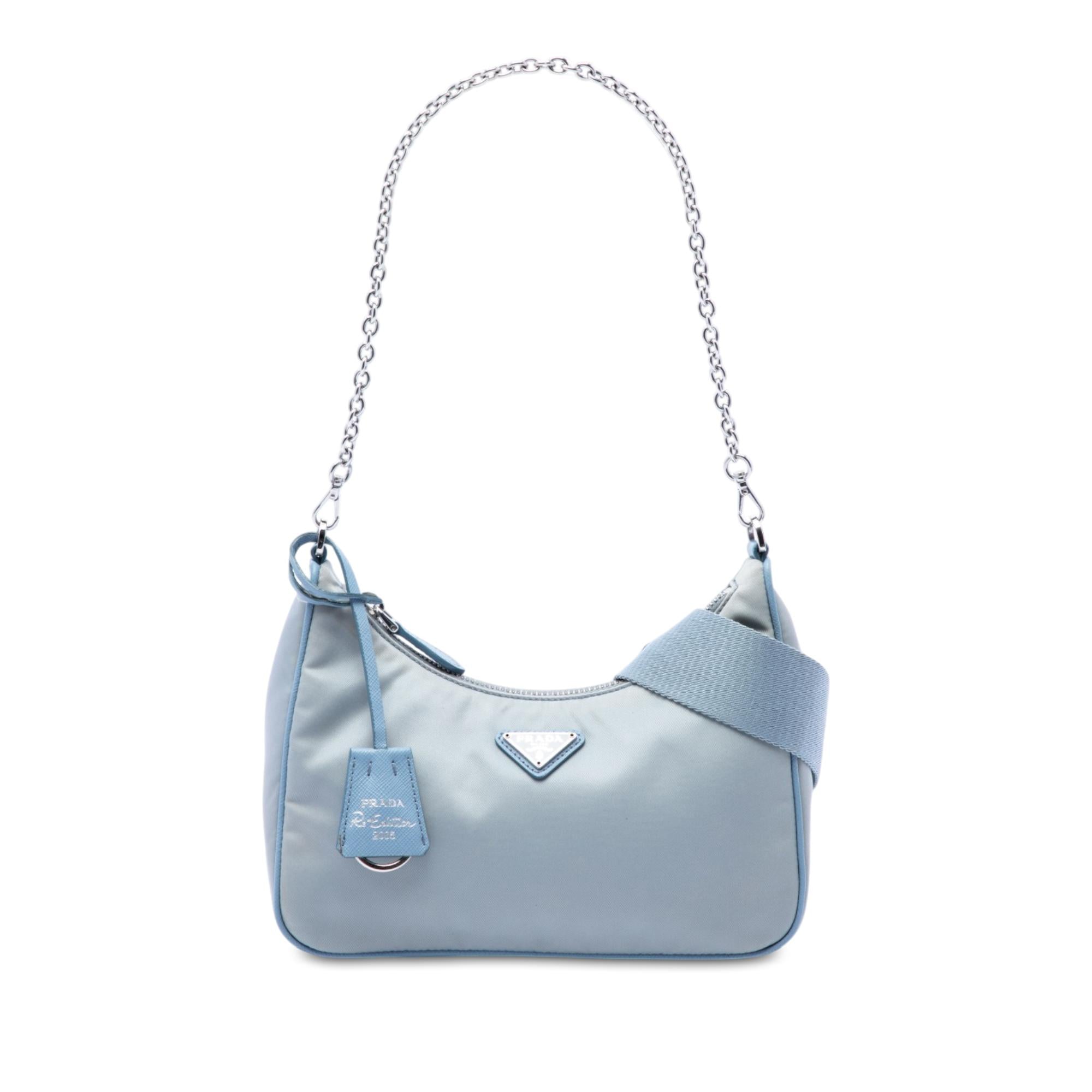 Prada Saffiano Trimmed Tessuto Re Edition 2005 Satchel