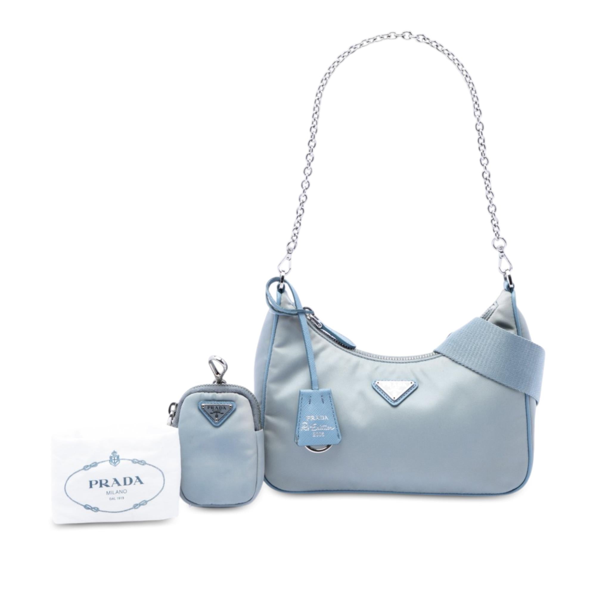 Prada Saffiano Trimmed Tessuto Re Edition 2005 Satchel