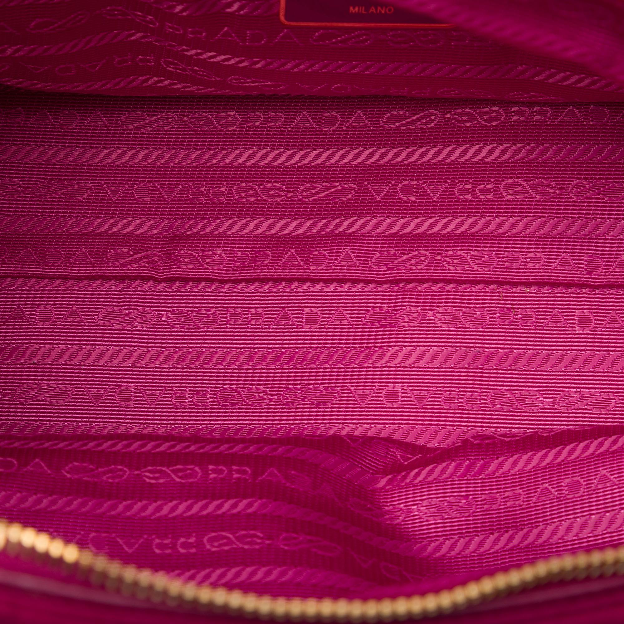 Prada Saffiano Trimmed Tessuto Satchel