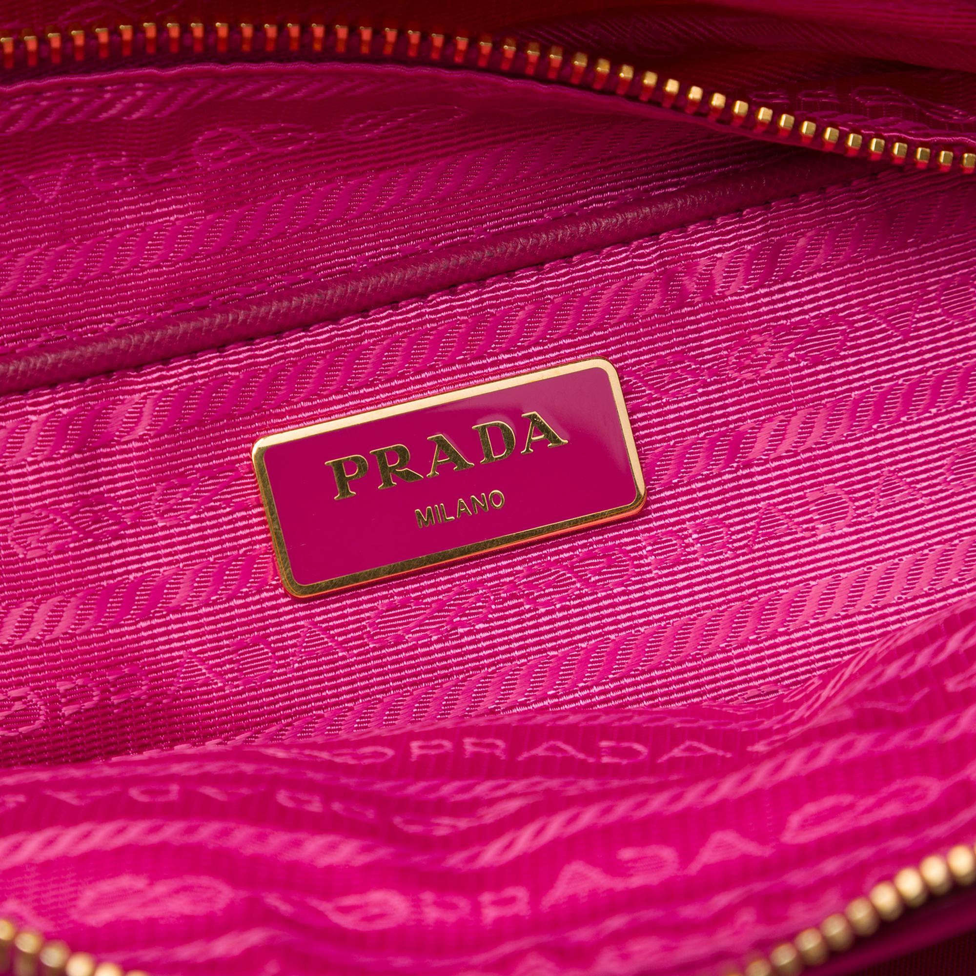 Prada Saffiano Trimmed Tessuto Satchel