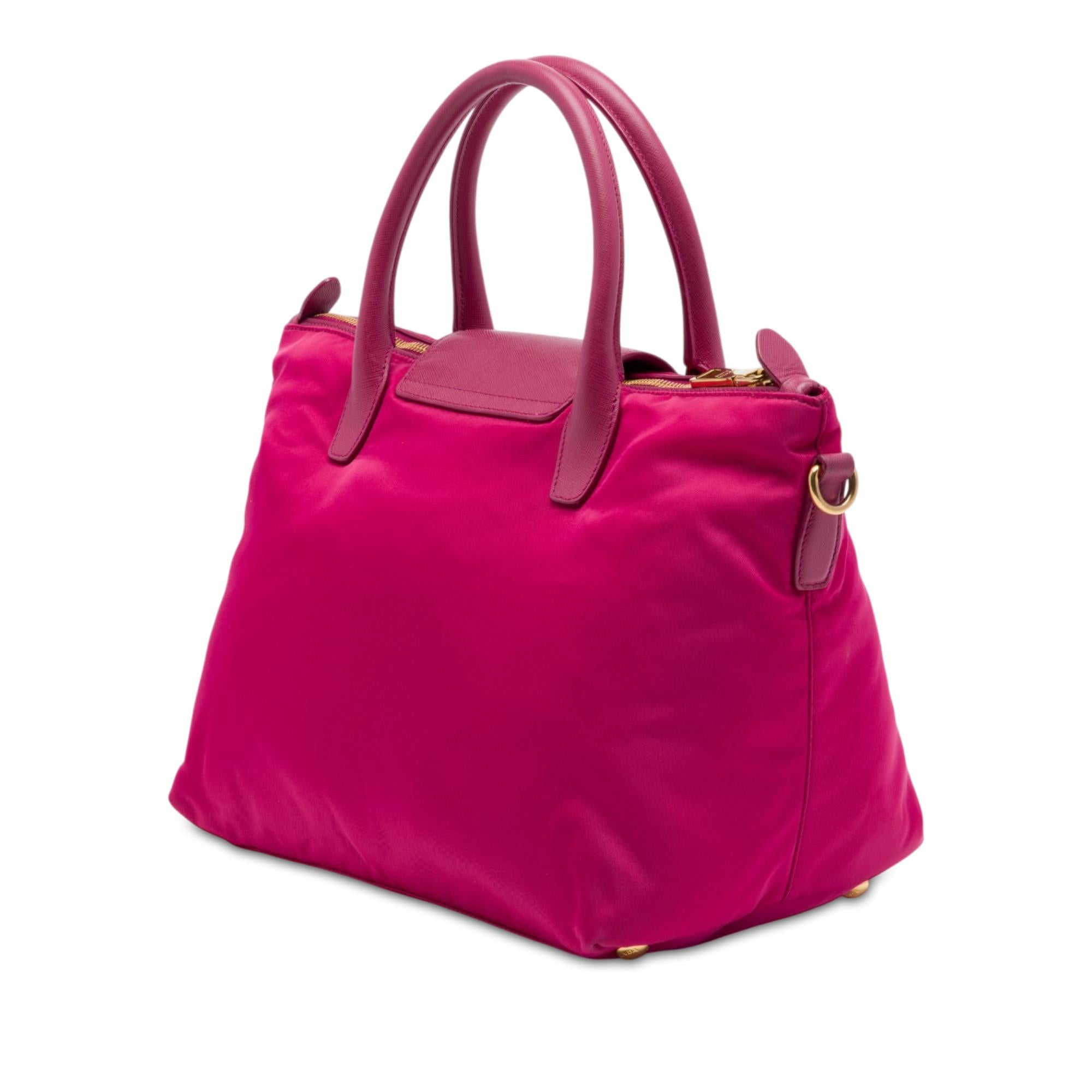 Prada Saffiano Trimmed Tessuto Satchel