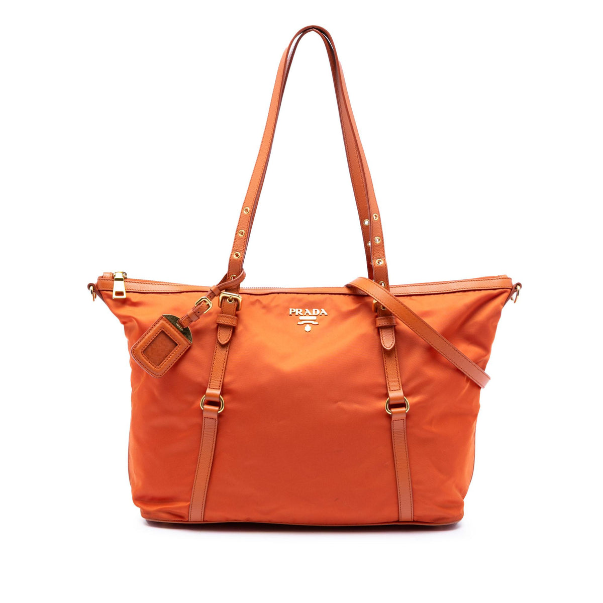 Prada Saffiano Trimmed Tessuto Satchel